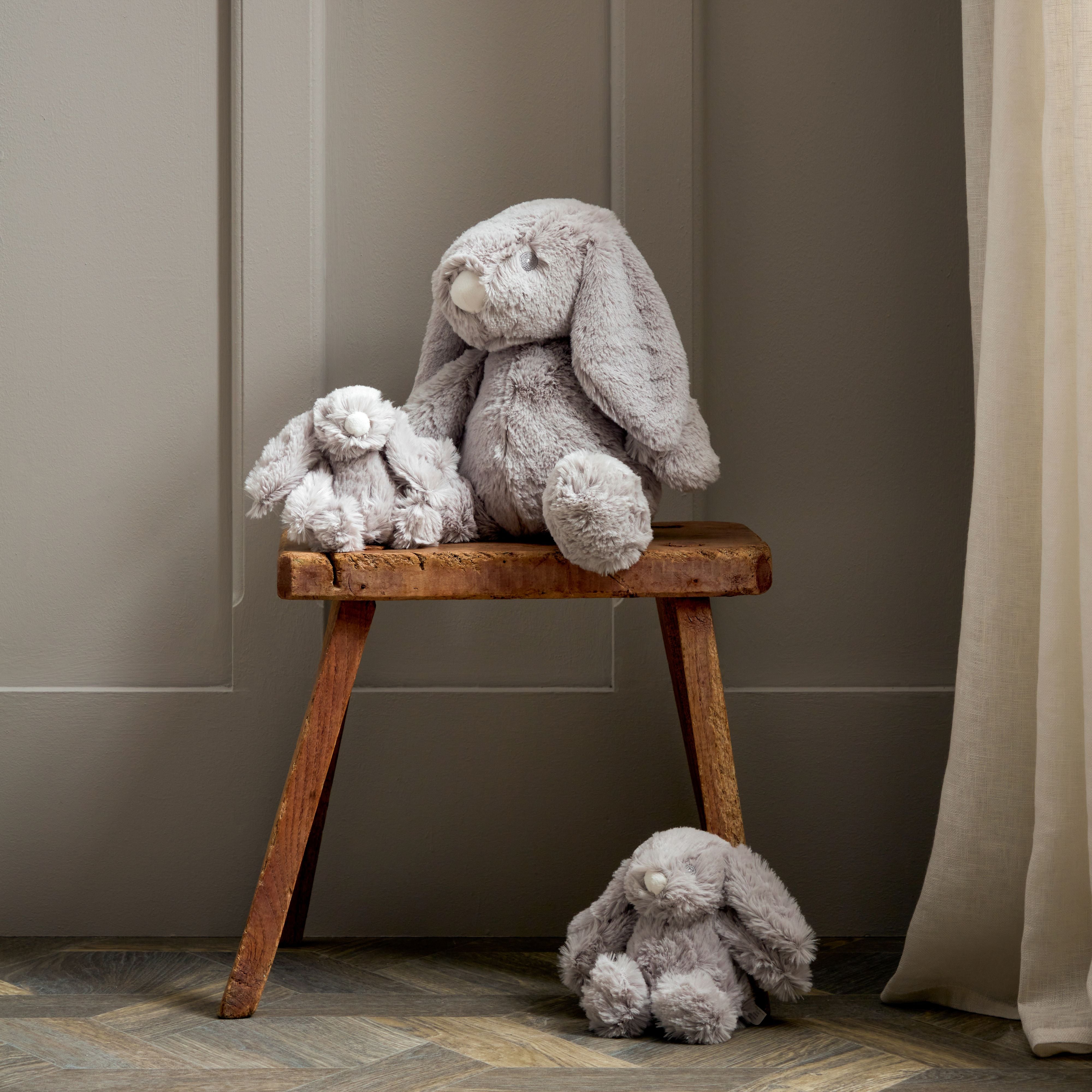 Bambino Grey Plush Rabbit Medium 18cm