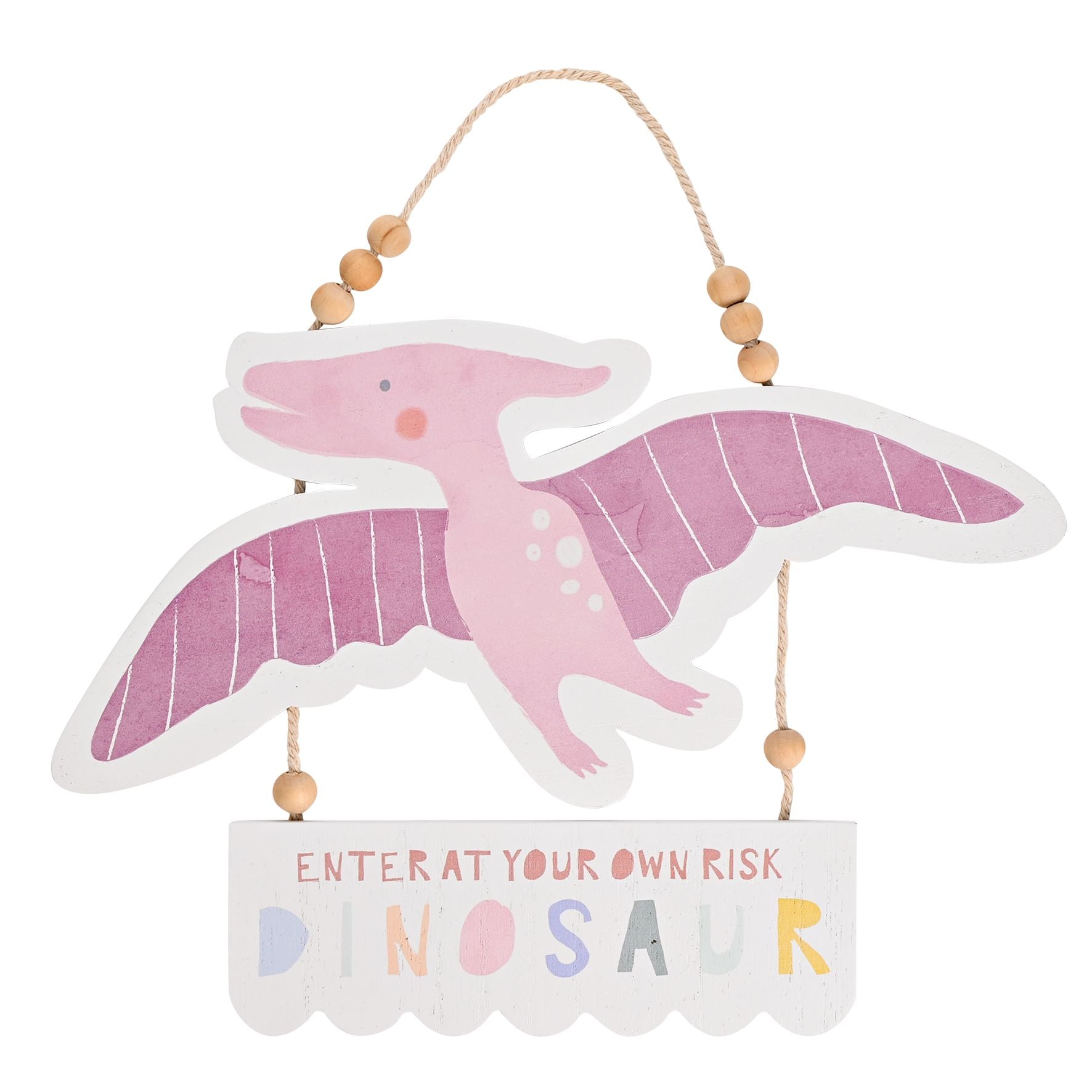 Petit Cheri Dinosaur Plaque - Pteradacyl "Enter At Your Own Risk"