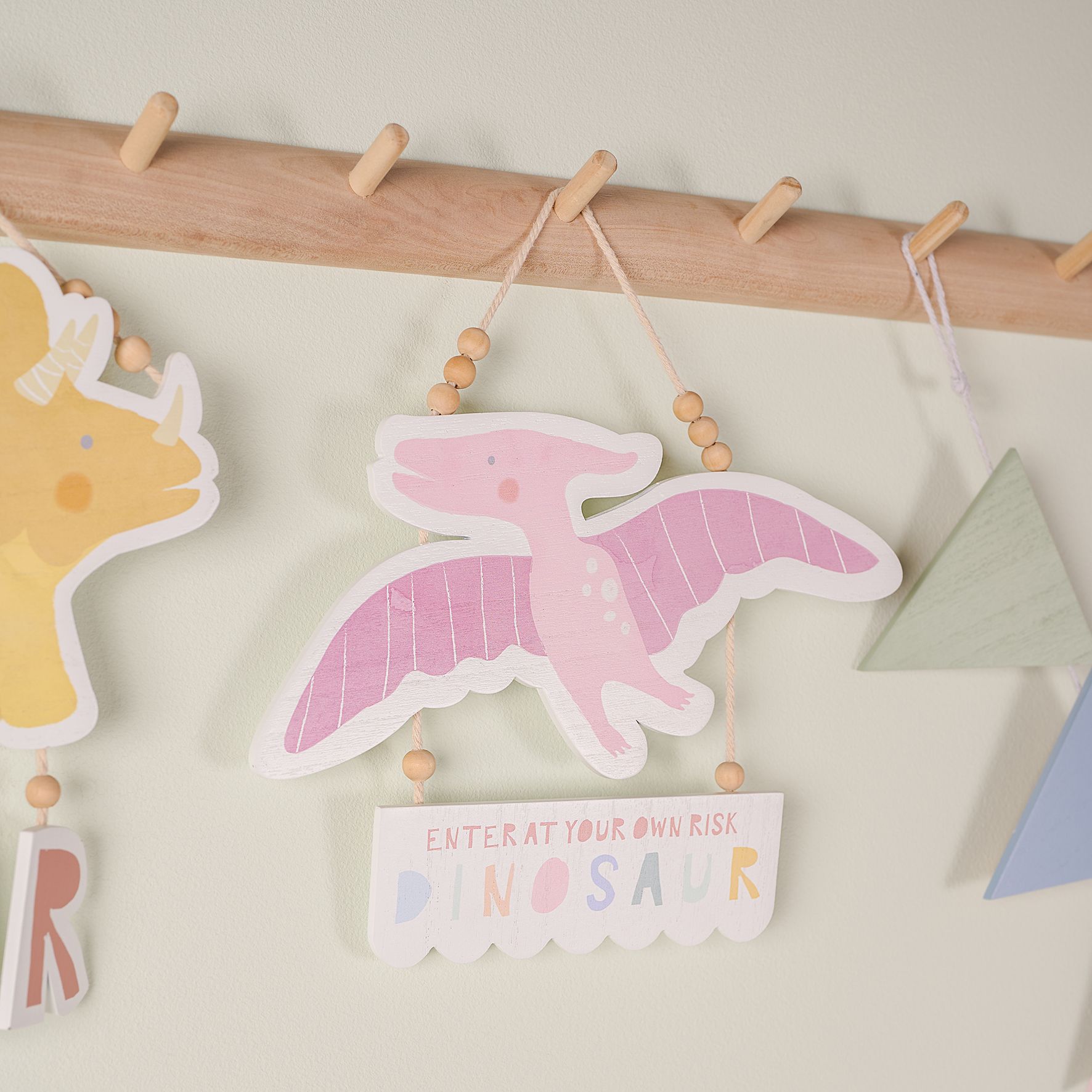 Petit Cheri Dinosaur Plaque - Pteradacyl "Enter At Your Own Risk"