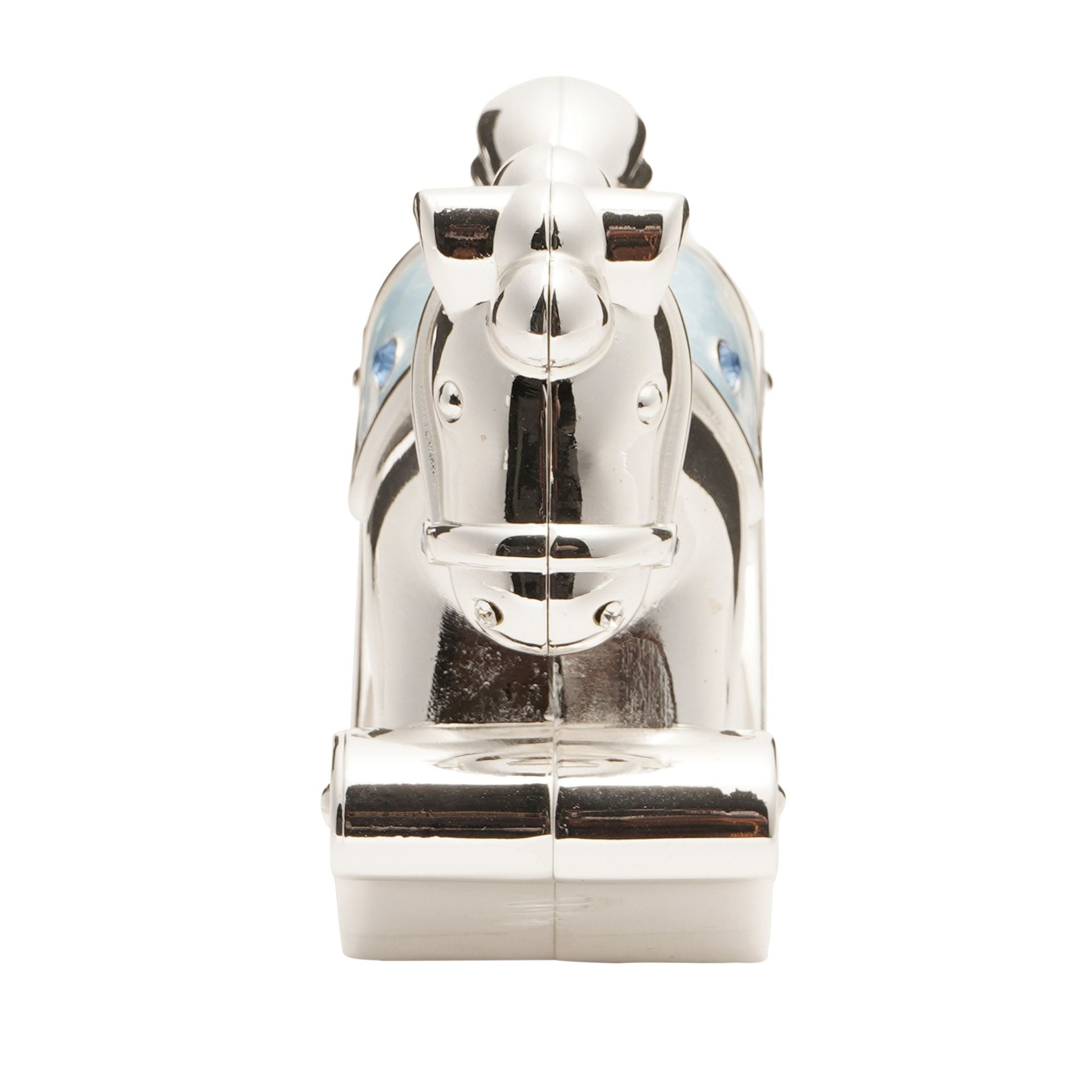 Hello Baby Silverplated Rocking Horse Money Box - Blue