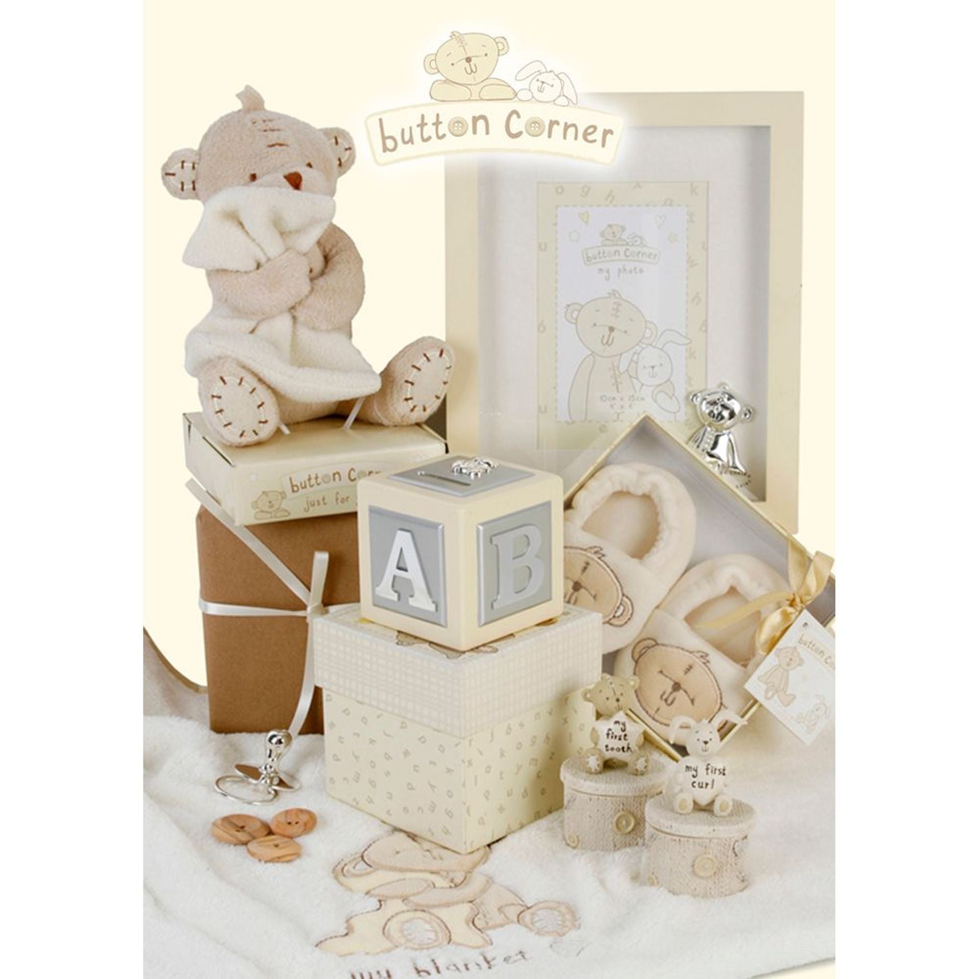 Button Corner Photo Frame & Icon "My Christening" 4"x6"
