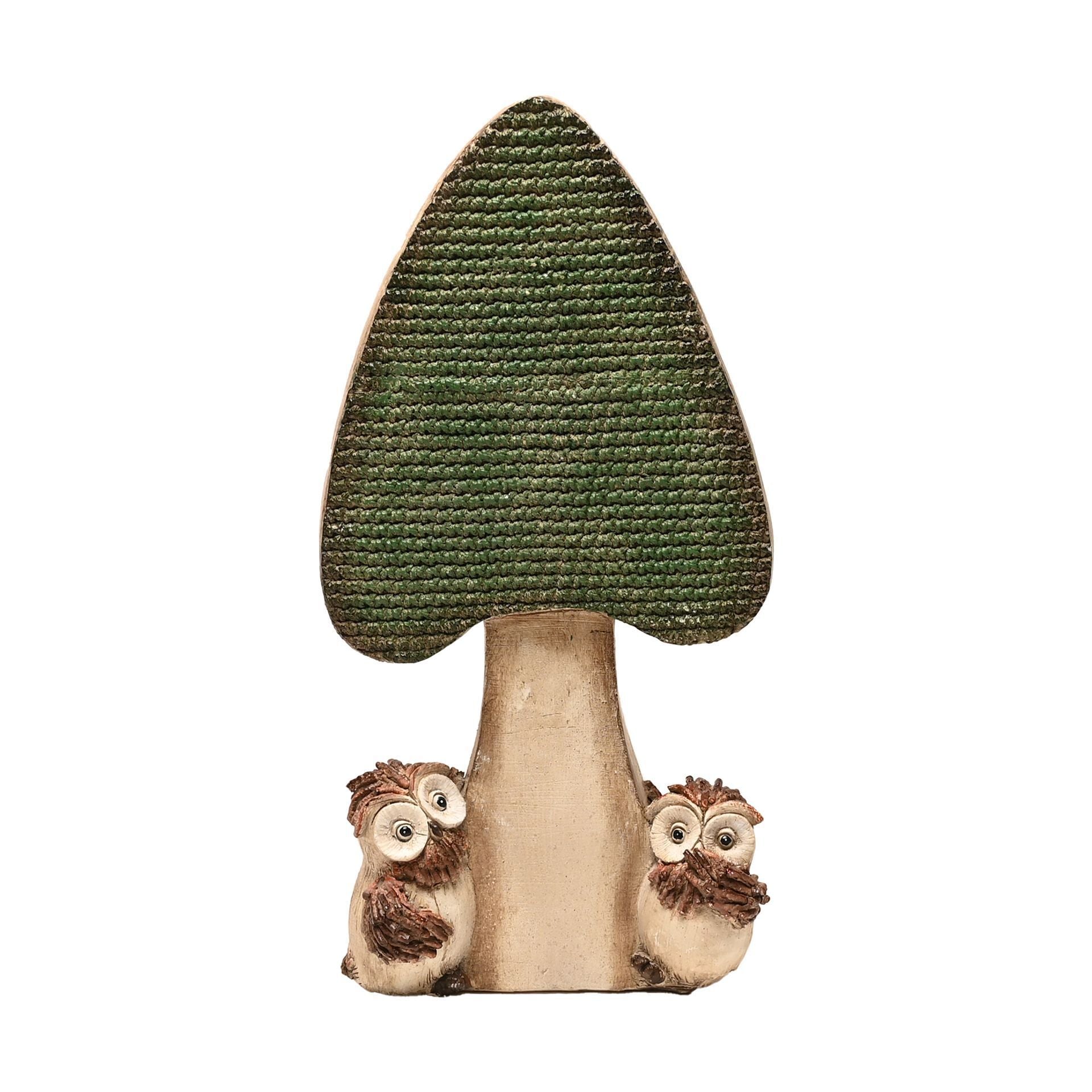 Country Living 2 Owls with a Mushroom Ornament