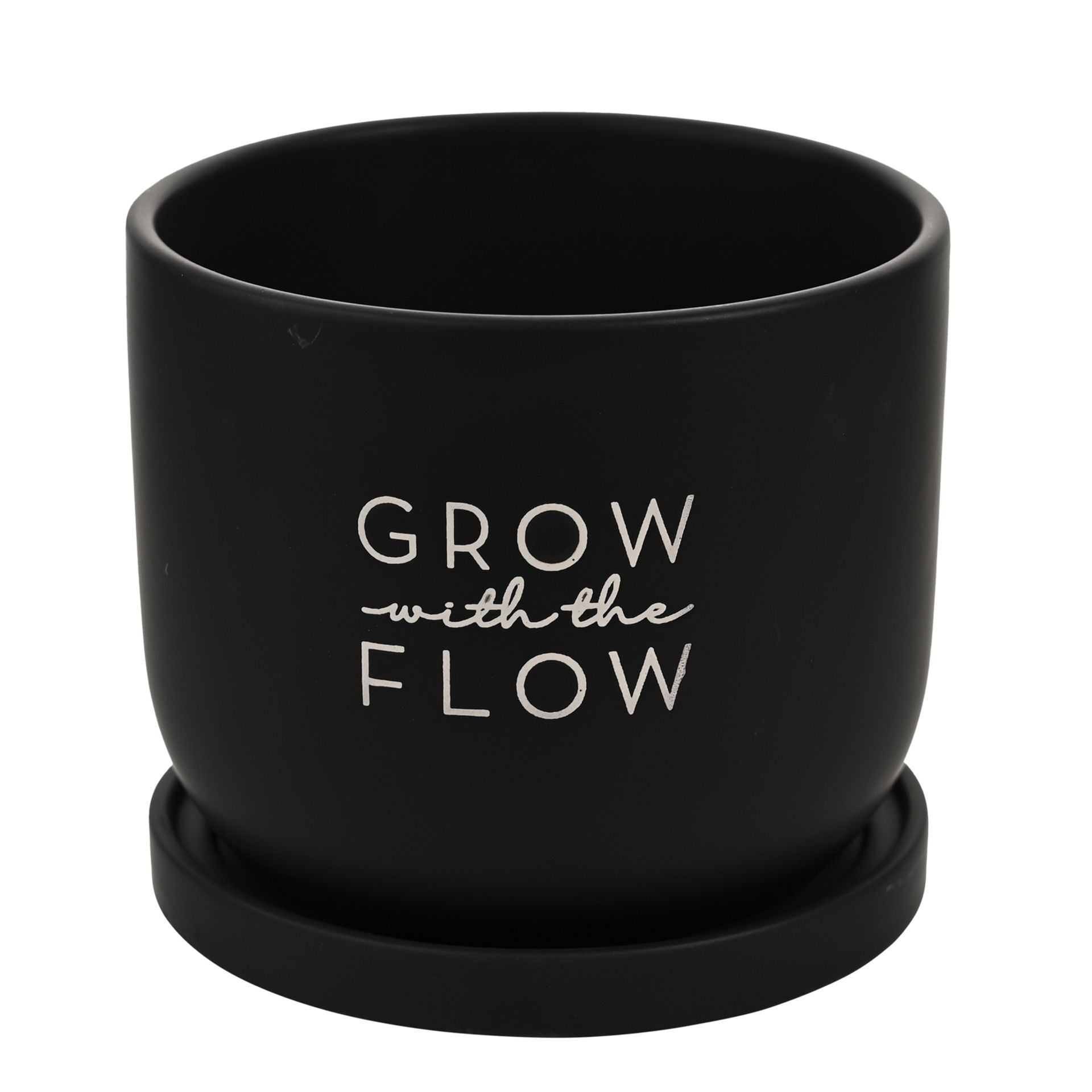 Country Living Ceramic Plant Pot - "Grow With The Flow"