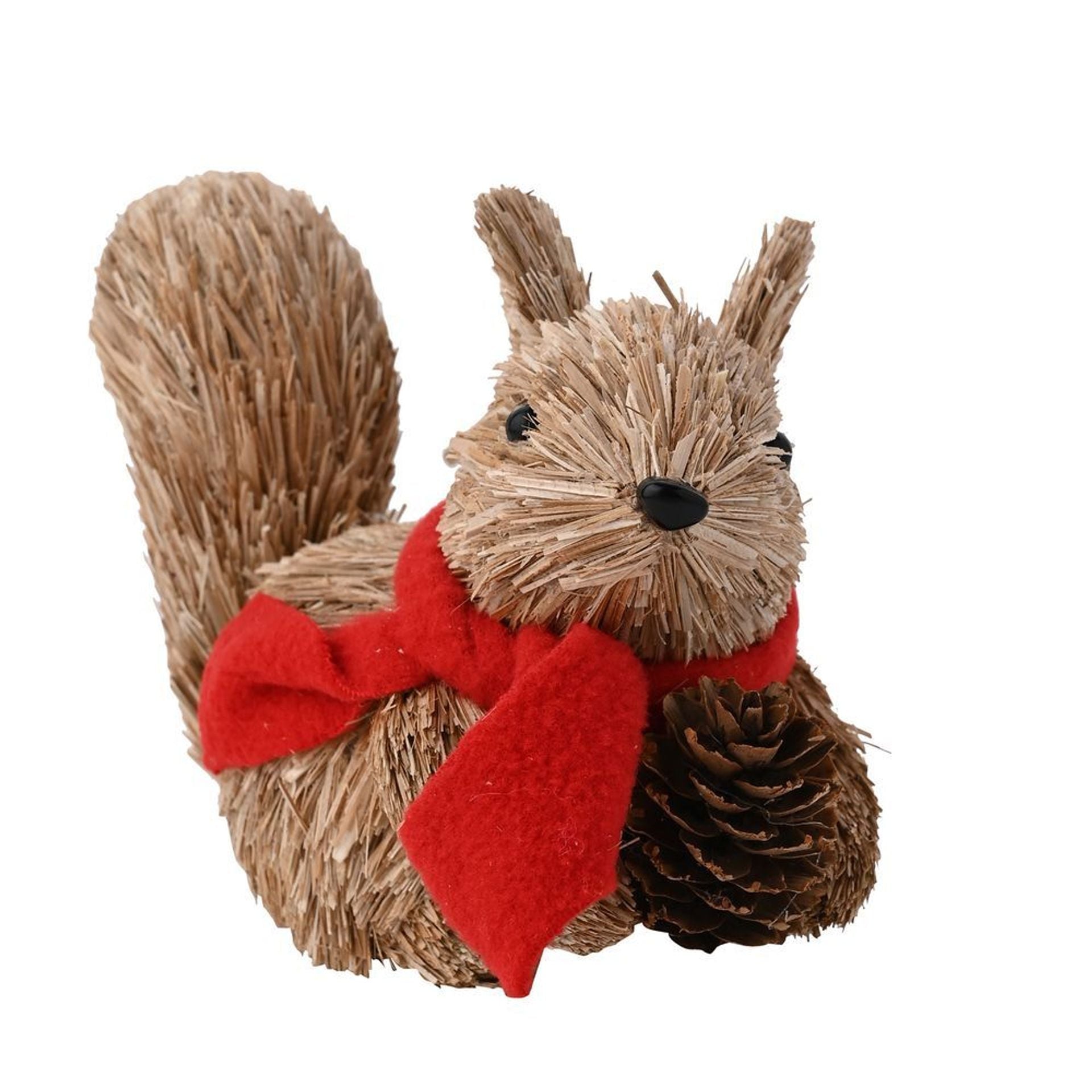 Country Living Natural Handmade Hanging Squirrel In A Scarf With A Pinecone