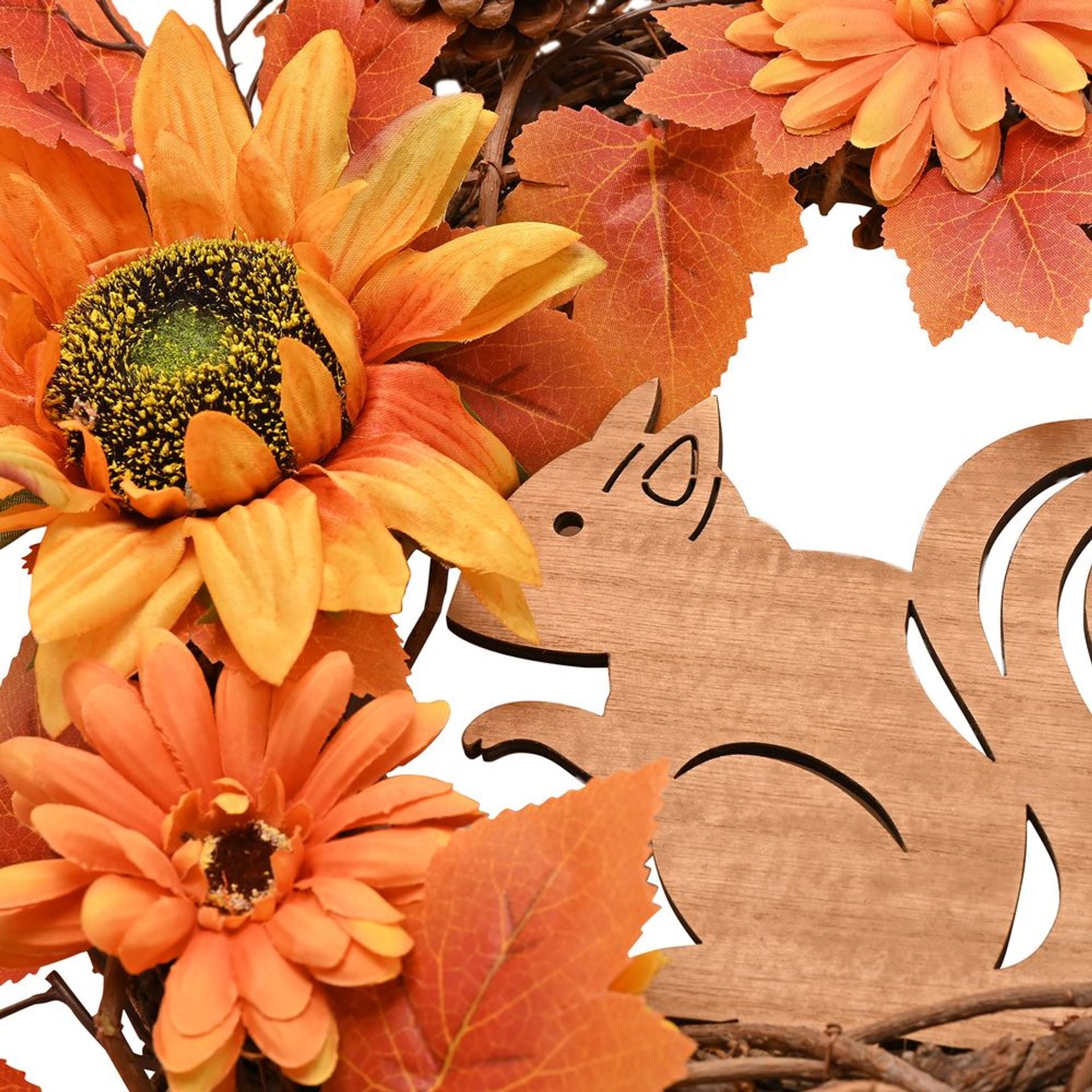 Country Living Natural Handmade Autumn Wreath With A Squirrel