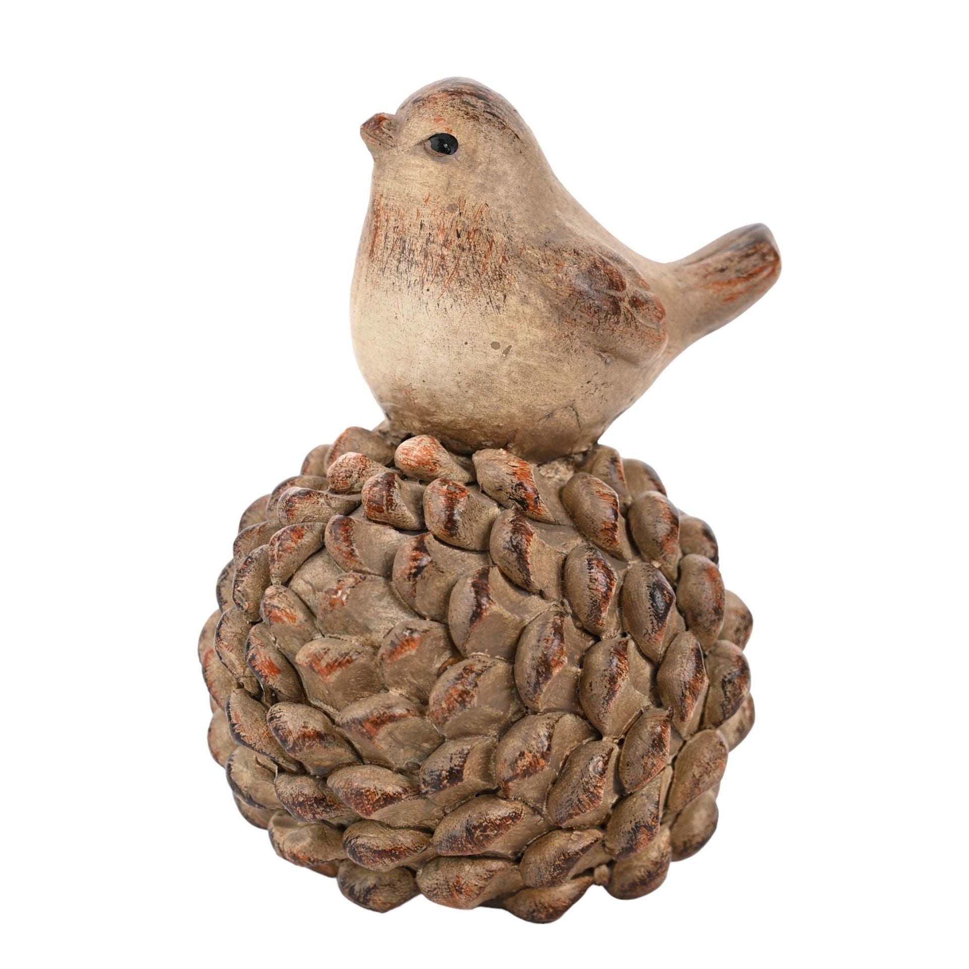 Country Living Wood Effect Resin Bird on a Pinecone