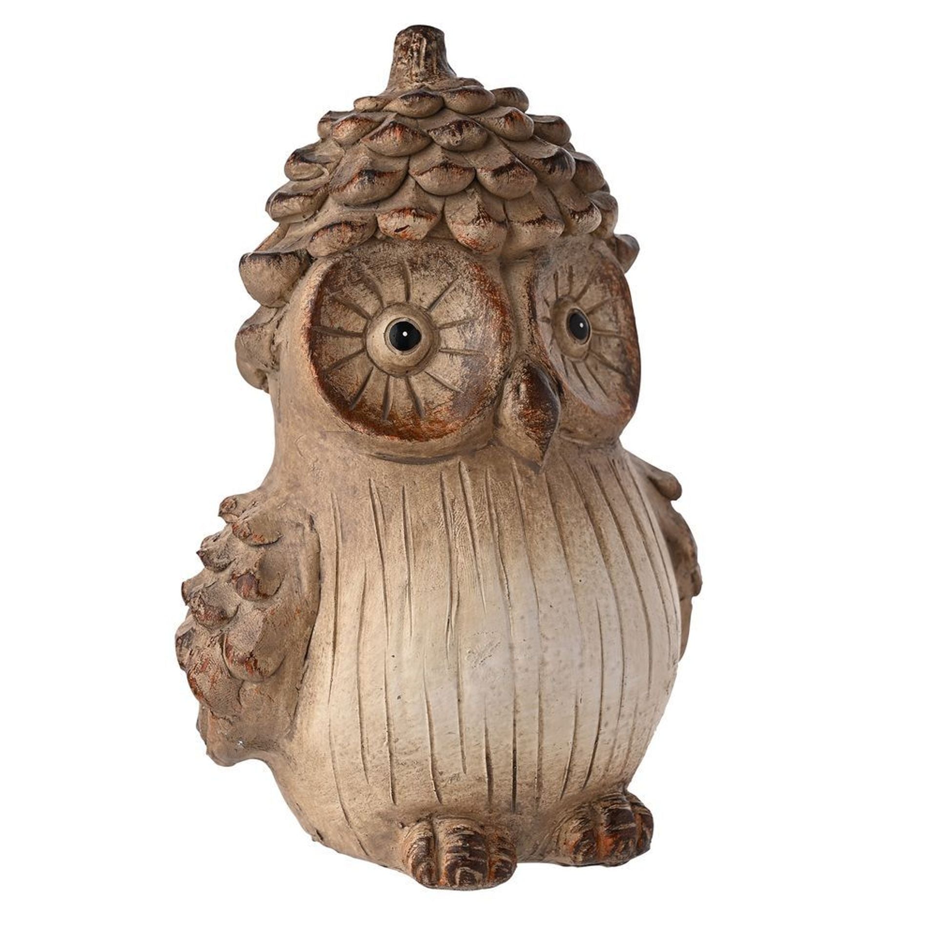 Country Living Wood Effect Resin Owl - Small