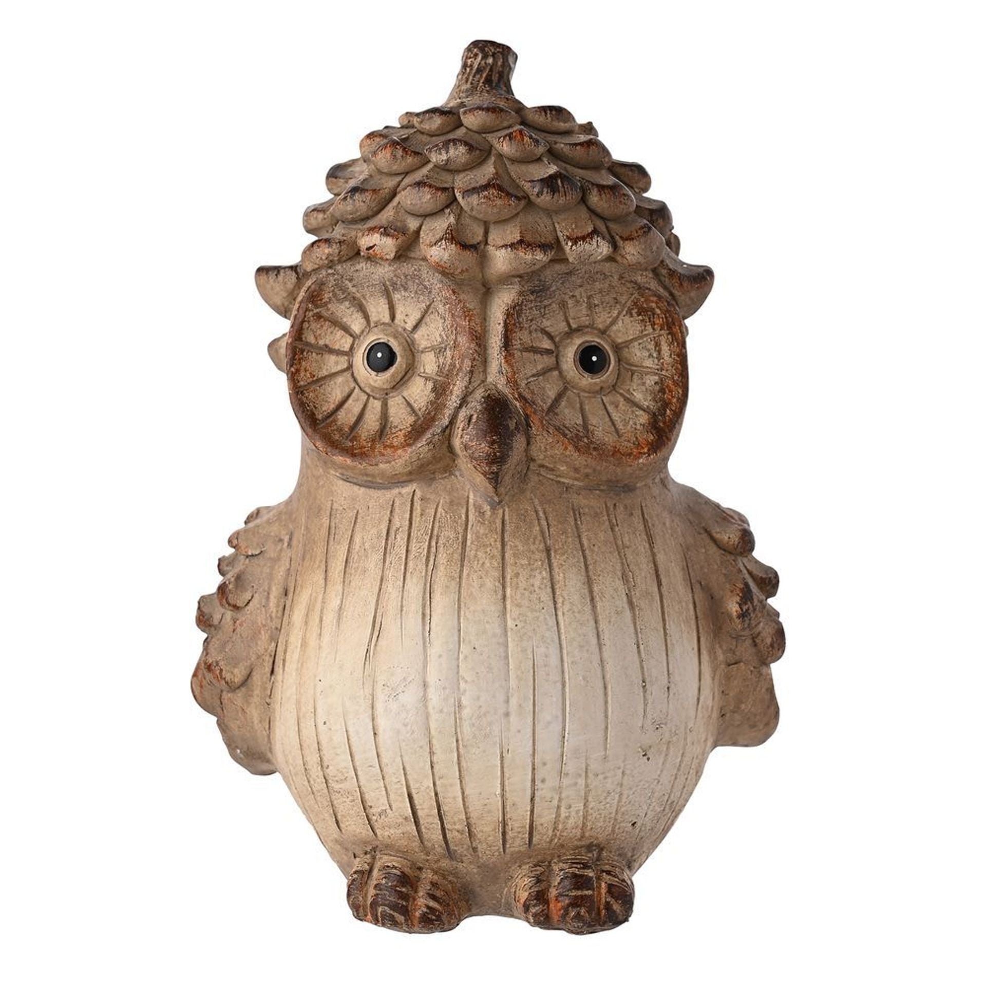 Country Living Wood Effect Resin Owl - Large