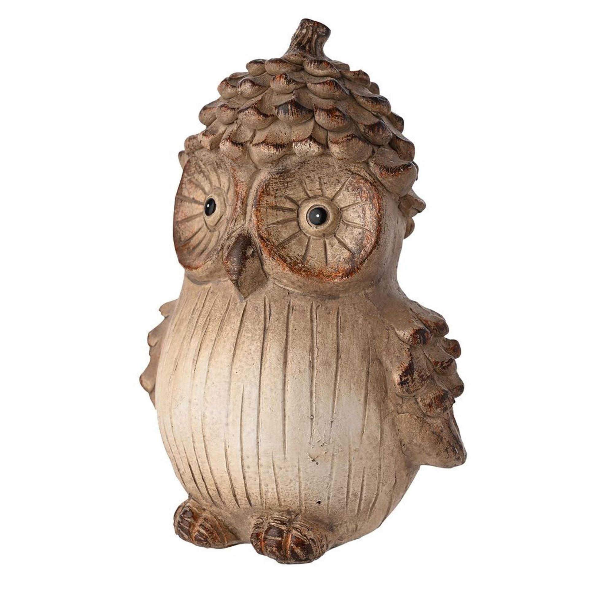 Country Living Wood Effect Resin Owl - Large