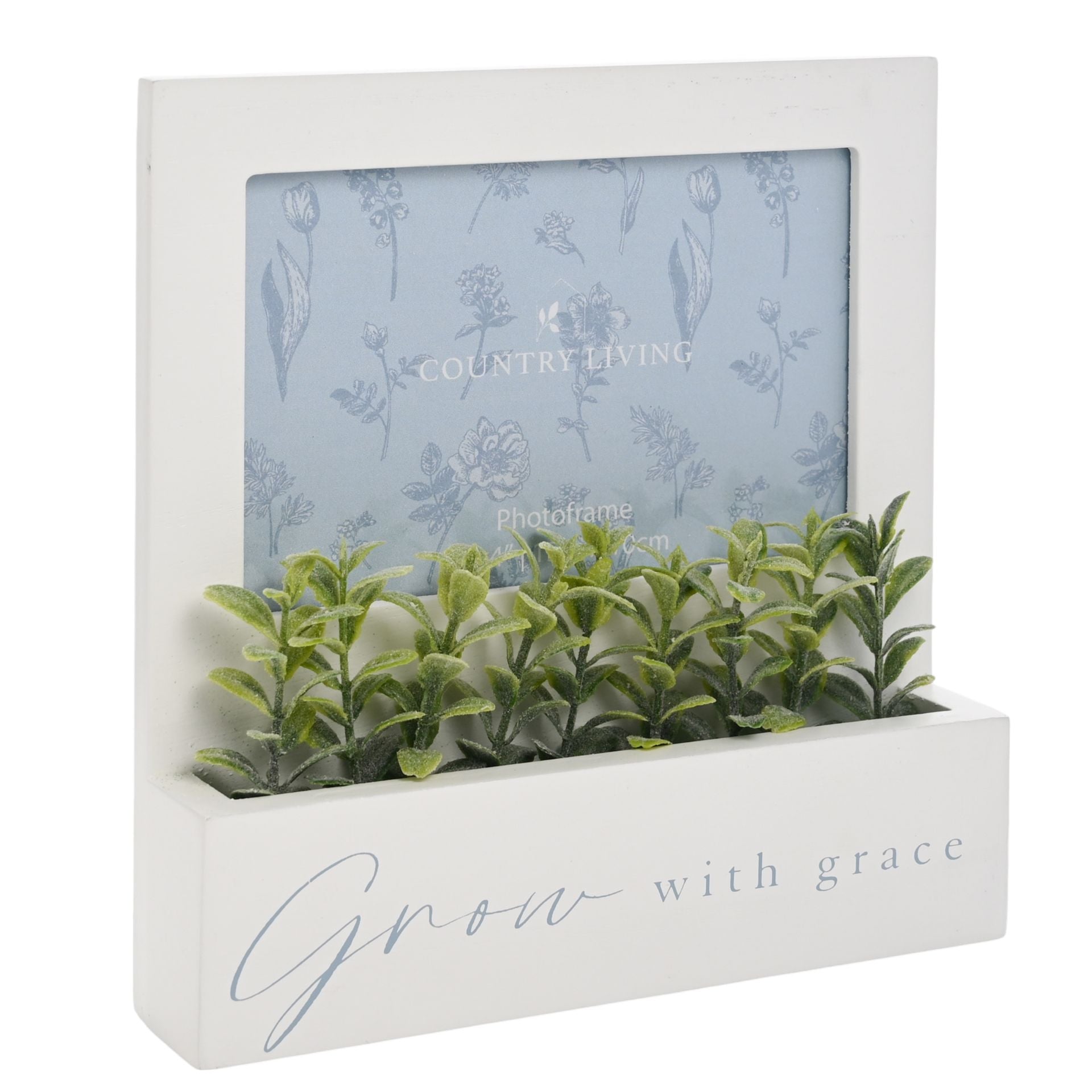 Country Living "Grow With Grace" Wooden Photo Frame And Planter