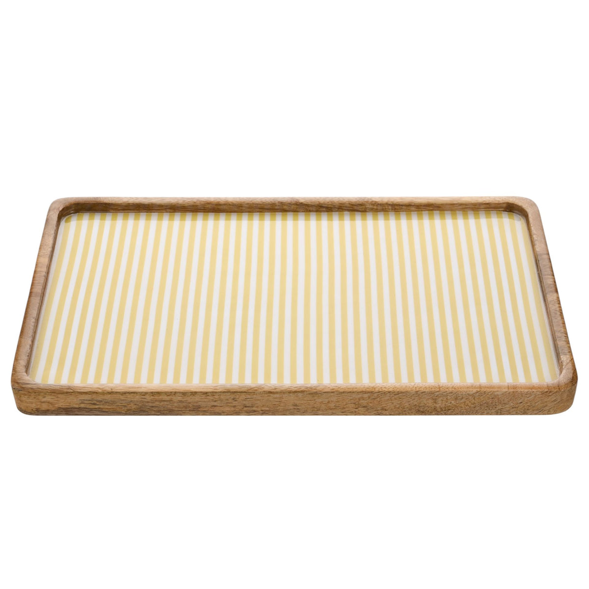 Country Living Mango Wood Serving Tray 35cms - Yellow Stripe