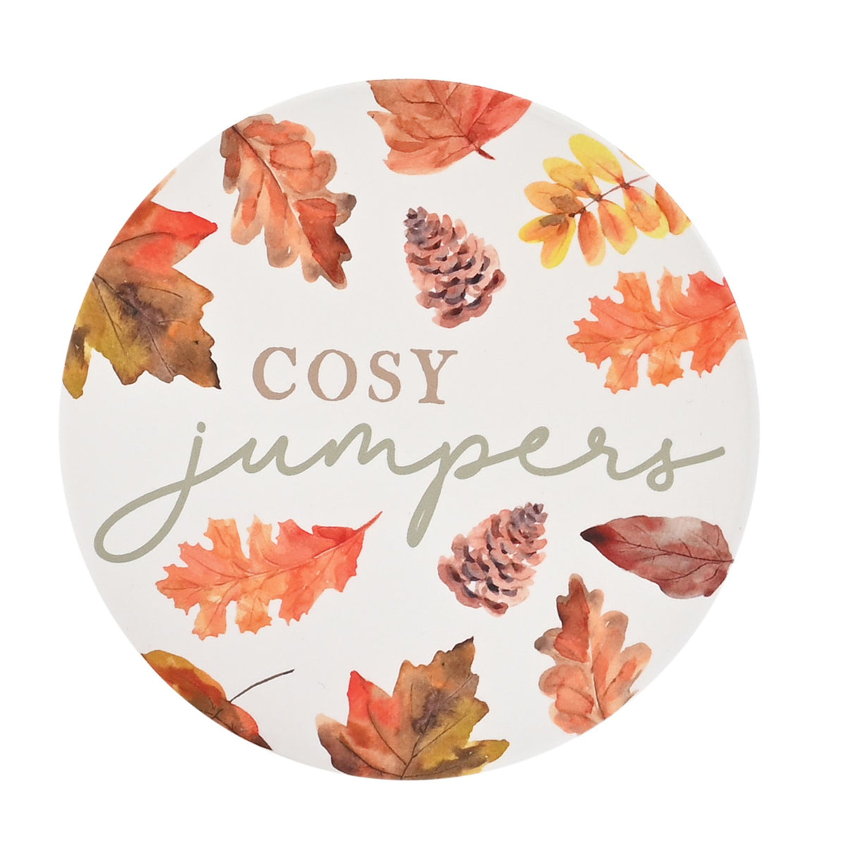Country Living Autumn Round Coaster - Cosy Jumpers
