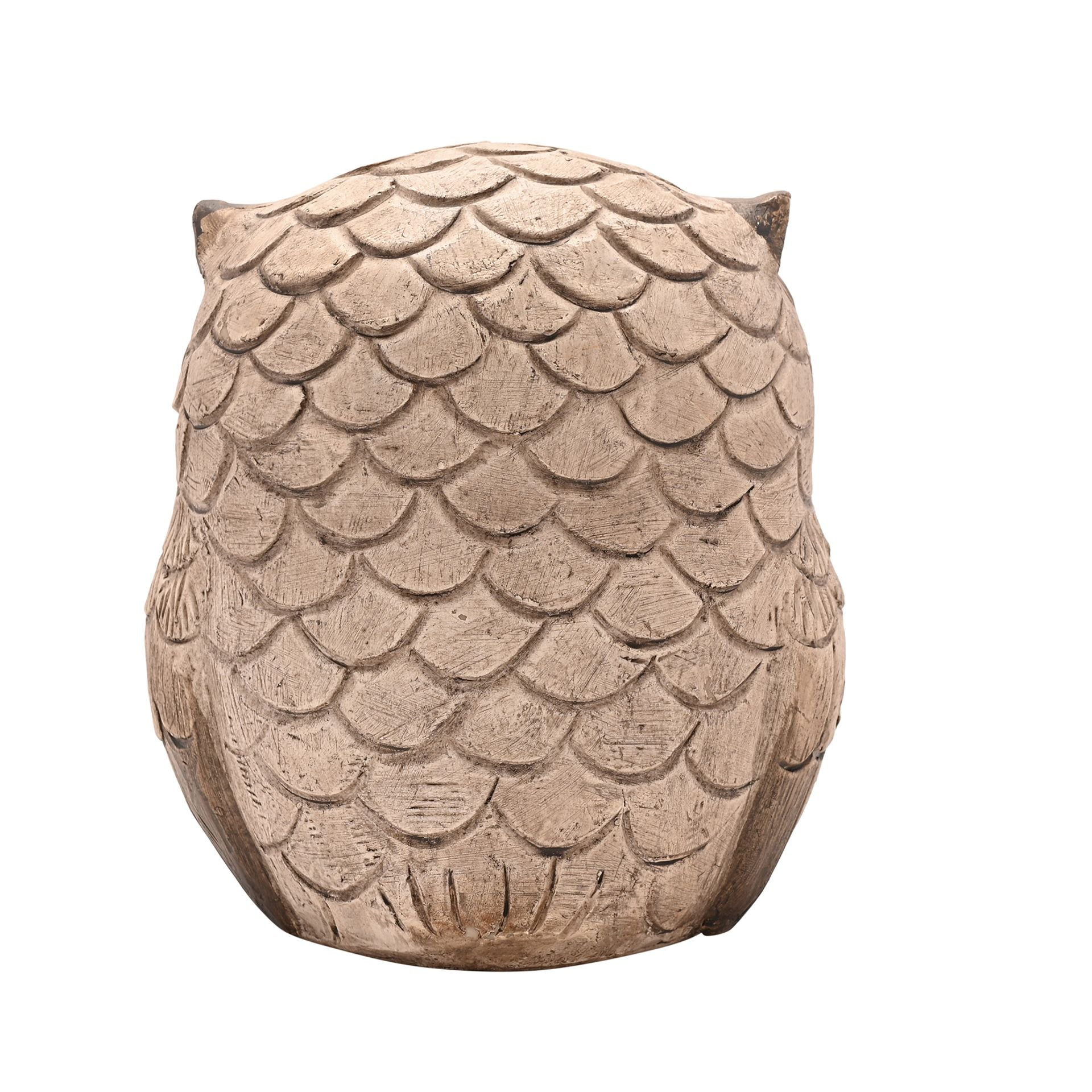 Country Living Wood Effect Resin Owl Sleeping
