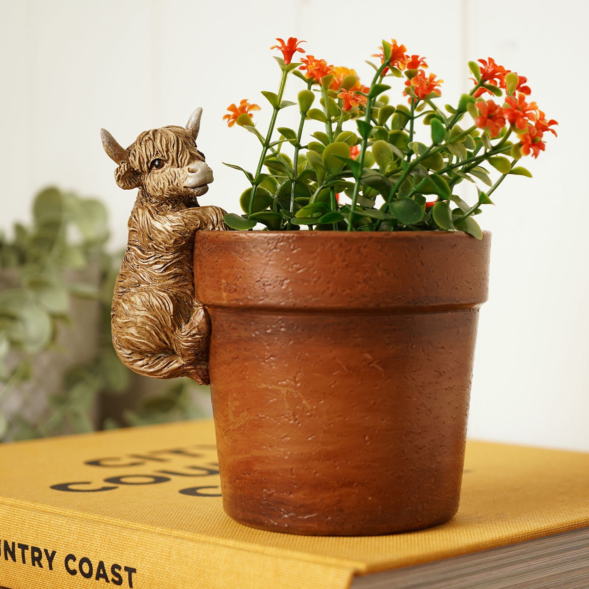 Country Living Highland Cow Plant Pot