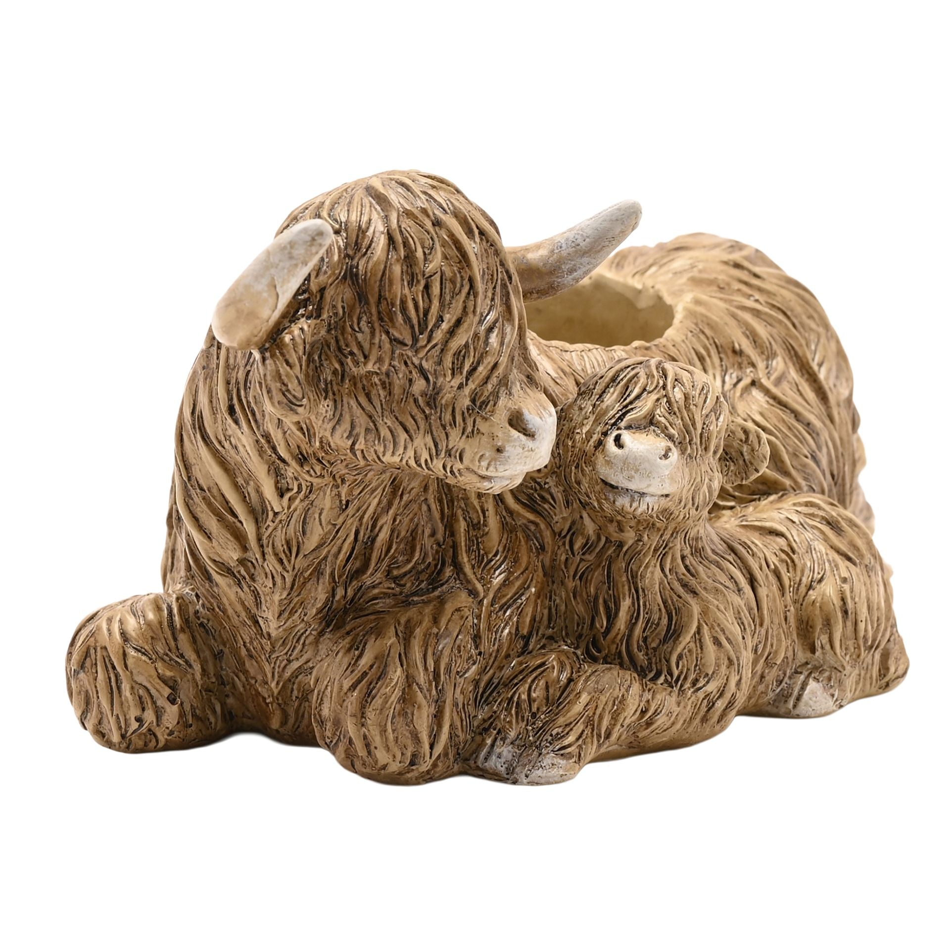 Country Living Highland Cow Figurine and Tealight Holder
