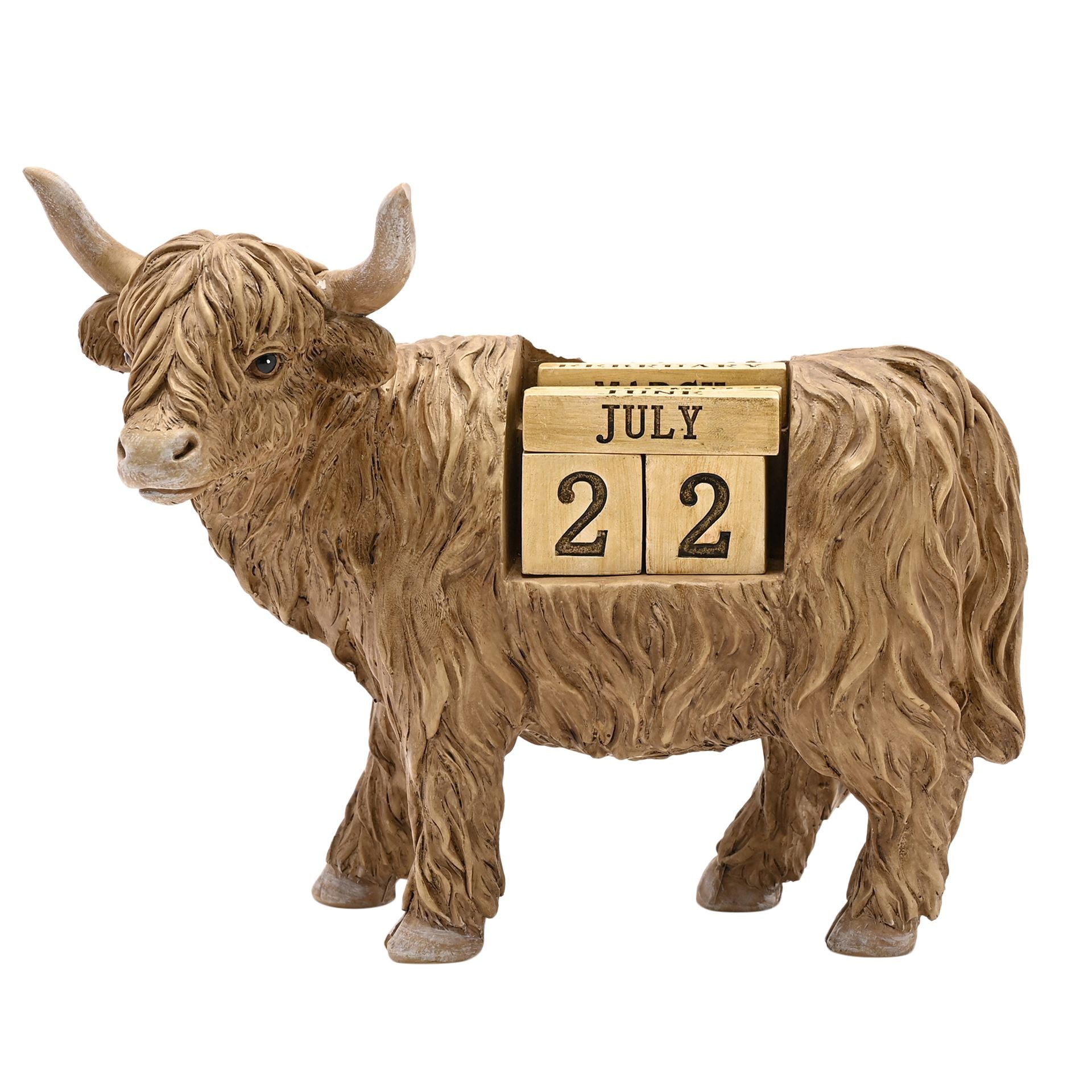 Country Living Highland Cow Figurine Calendar