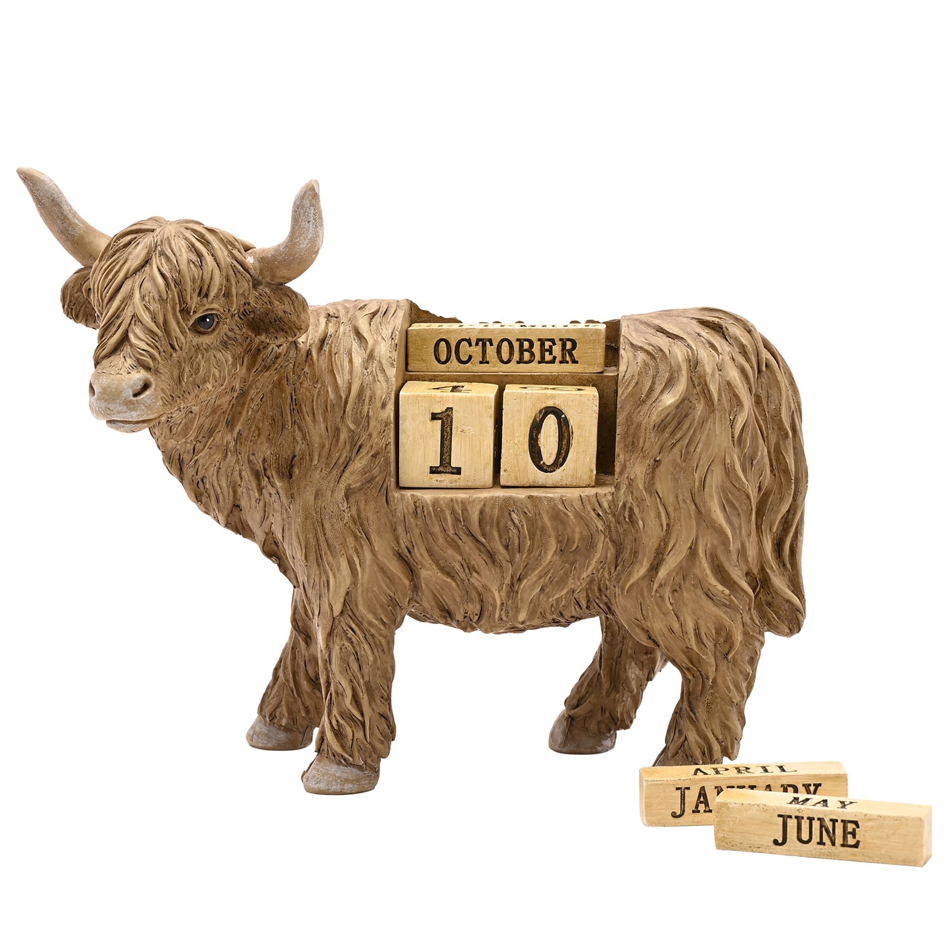Country Living Highland Cow Figurine Calendar