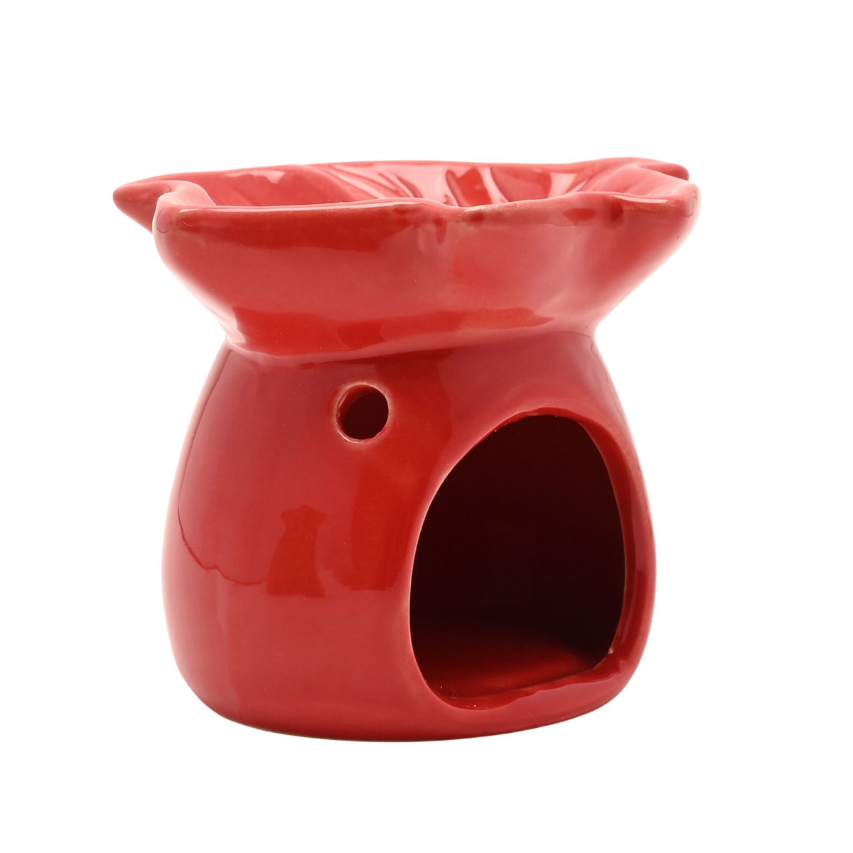 Country Living Autumn Leaf Ceramic Wax Melt Burner - Red