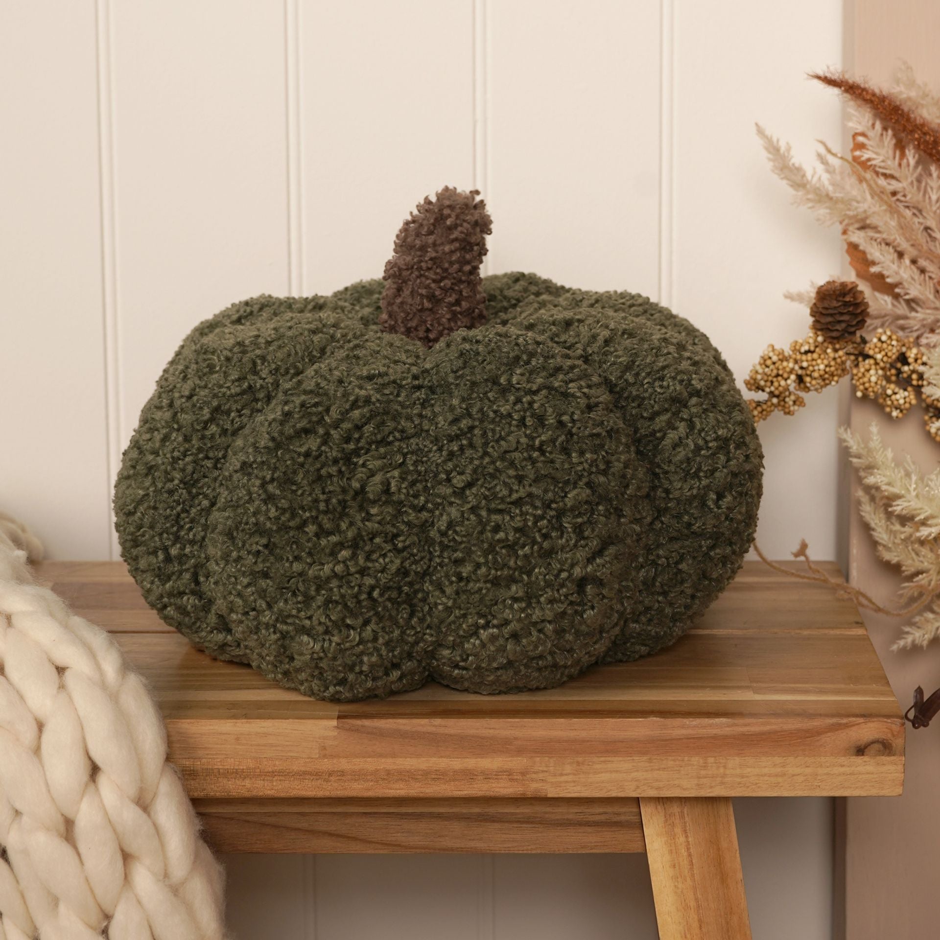 Country Living Pumpkin Cushion - Green