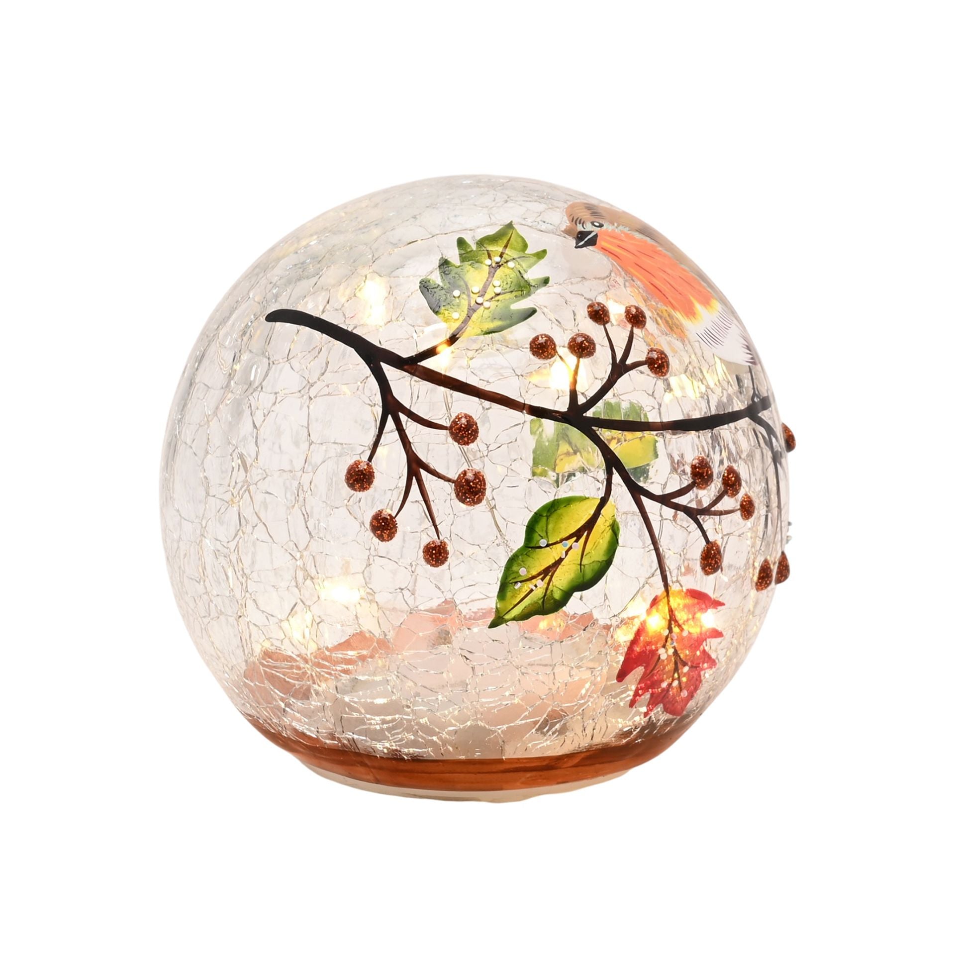 Country Living Autumn Robin LED Light Up Orb