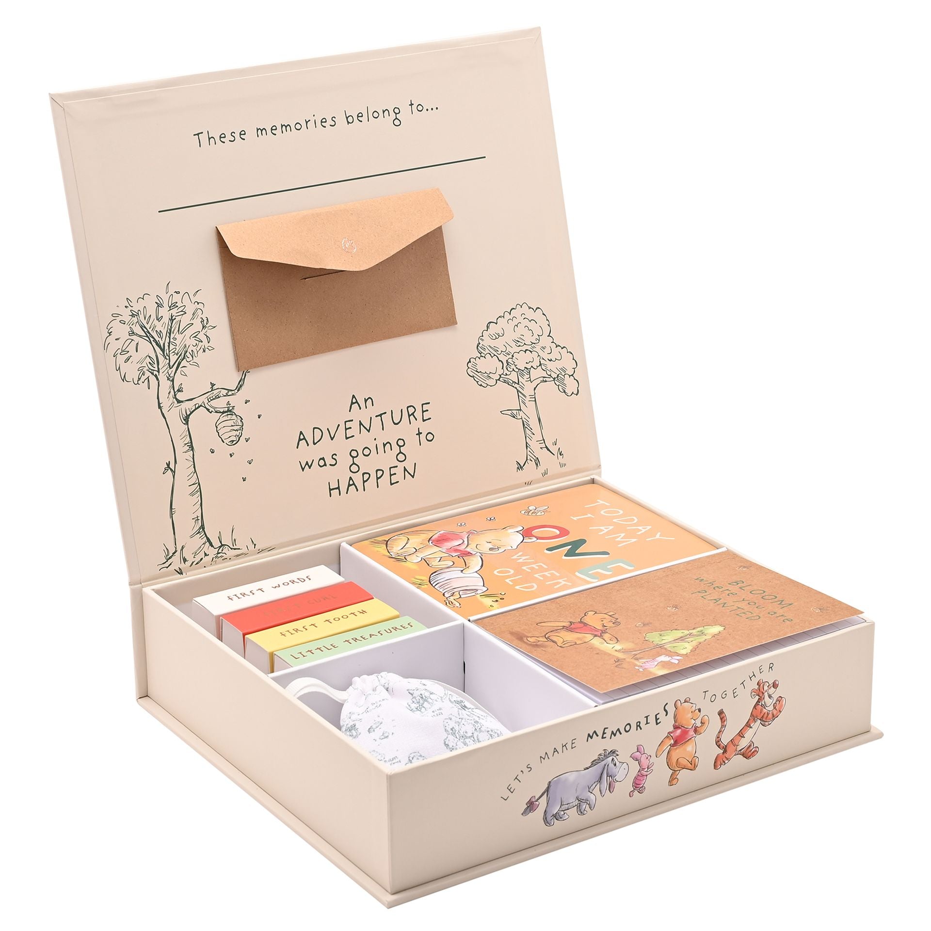 Disney Winnie The Pooh Keepsake Box with 12 x Milestone Cards