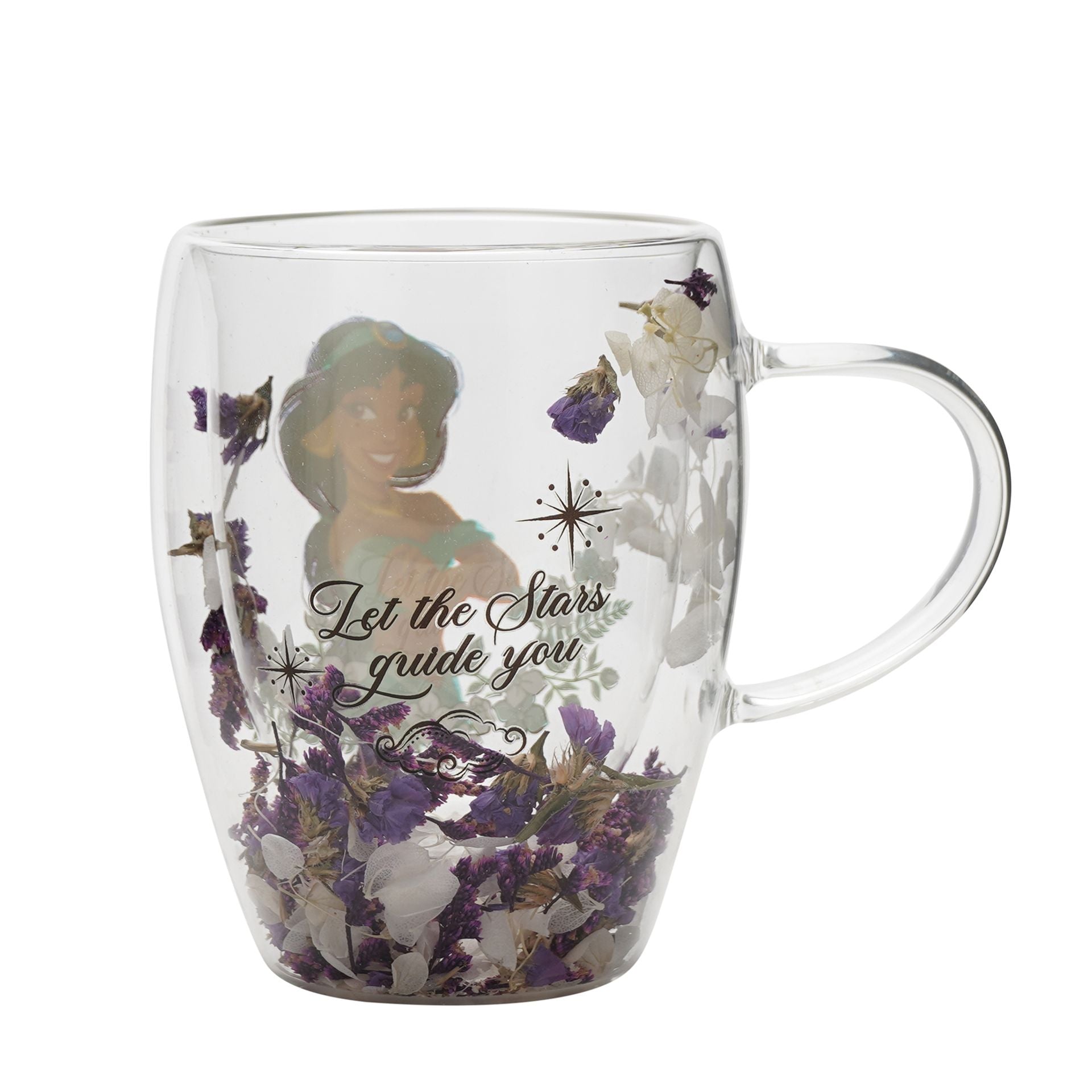 Disney Pastel Princess Floral Decorative Glass Mug - Jasmine