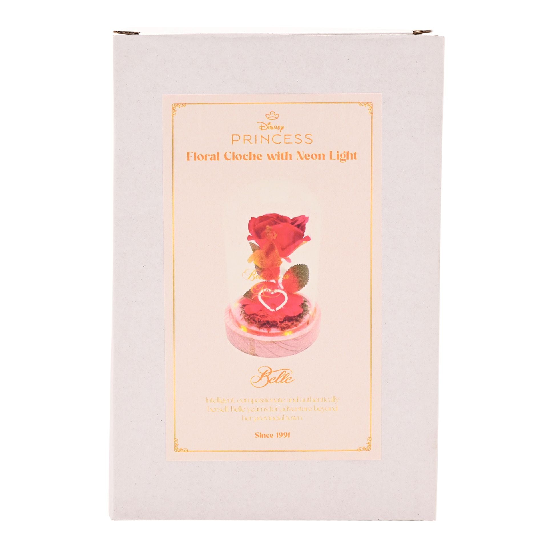 Disney Pastel Princess Florals In A Cloche With Neon Light - Belle