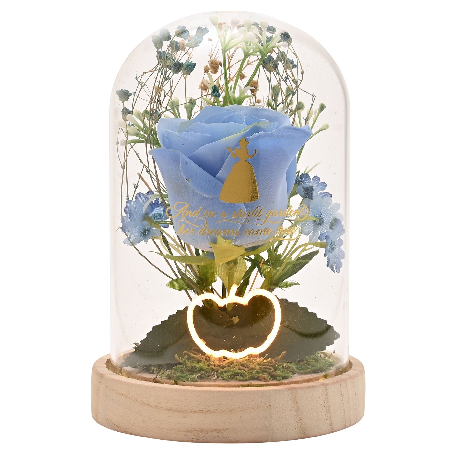Disney Pastel Princess Florals In A Cloche With Neon Light - Cinderella