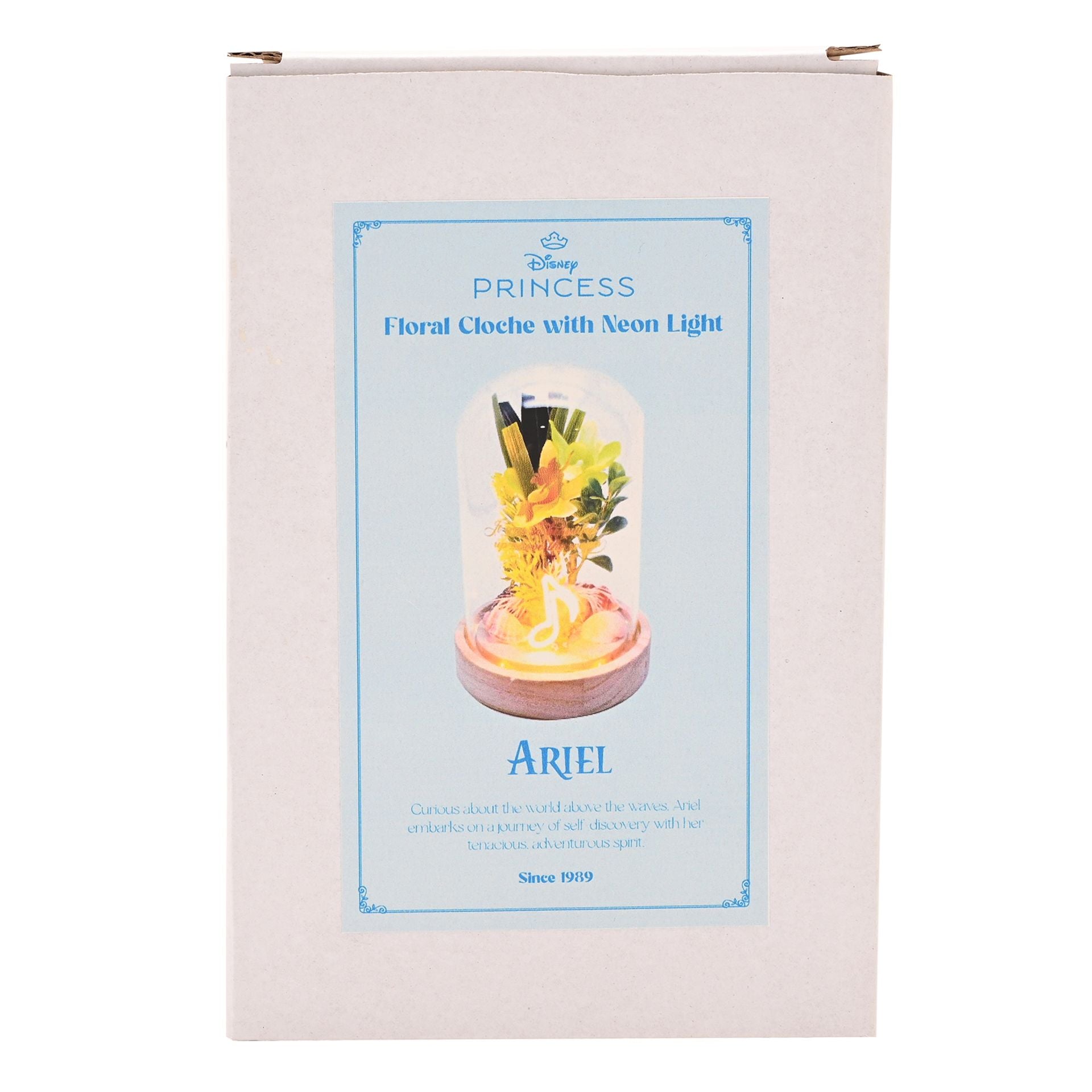 Disney Pastel Princess Florals In A Cloche With Neon Light - Ariel