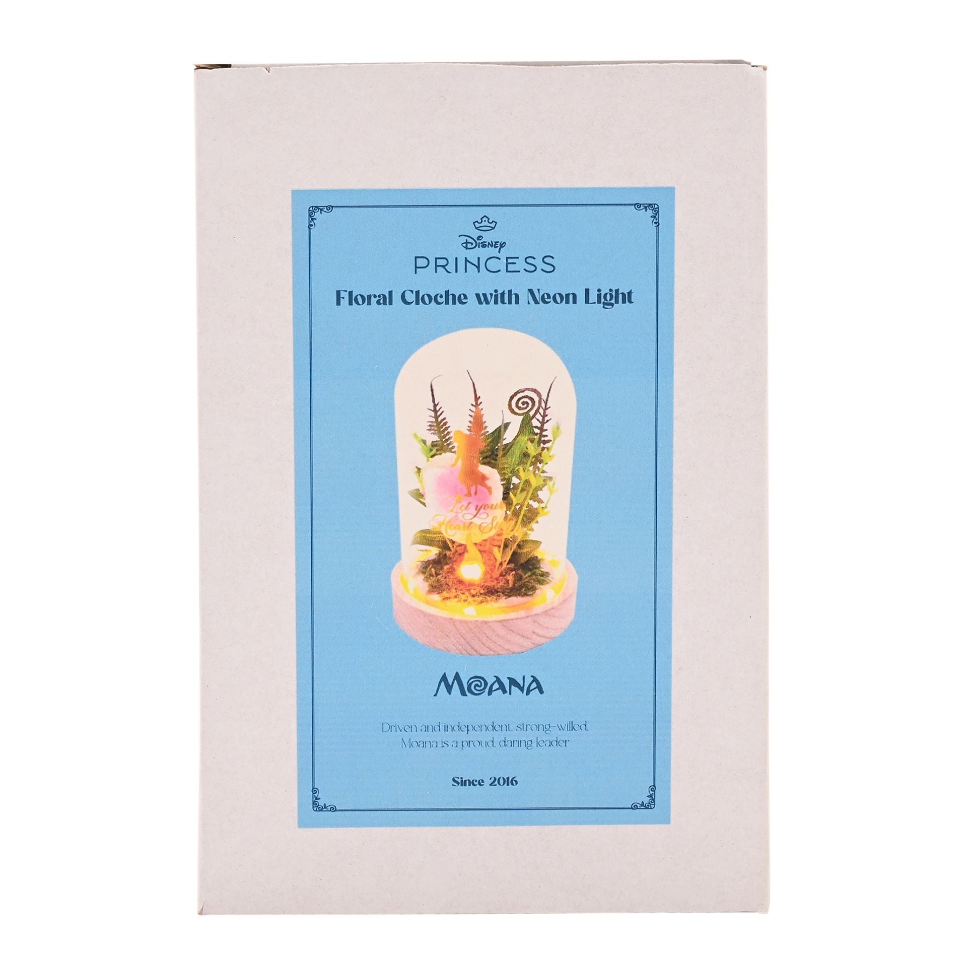 Disney Pastel Princess Florals In A Cloche With Neon Light - Moana