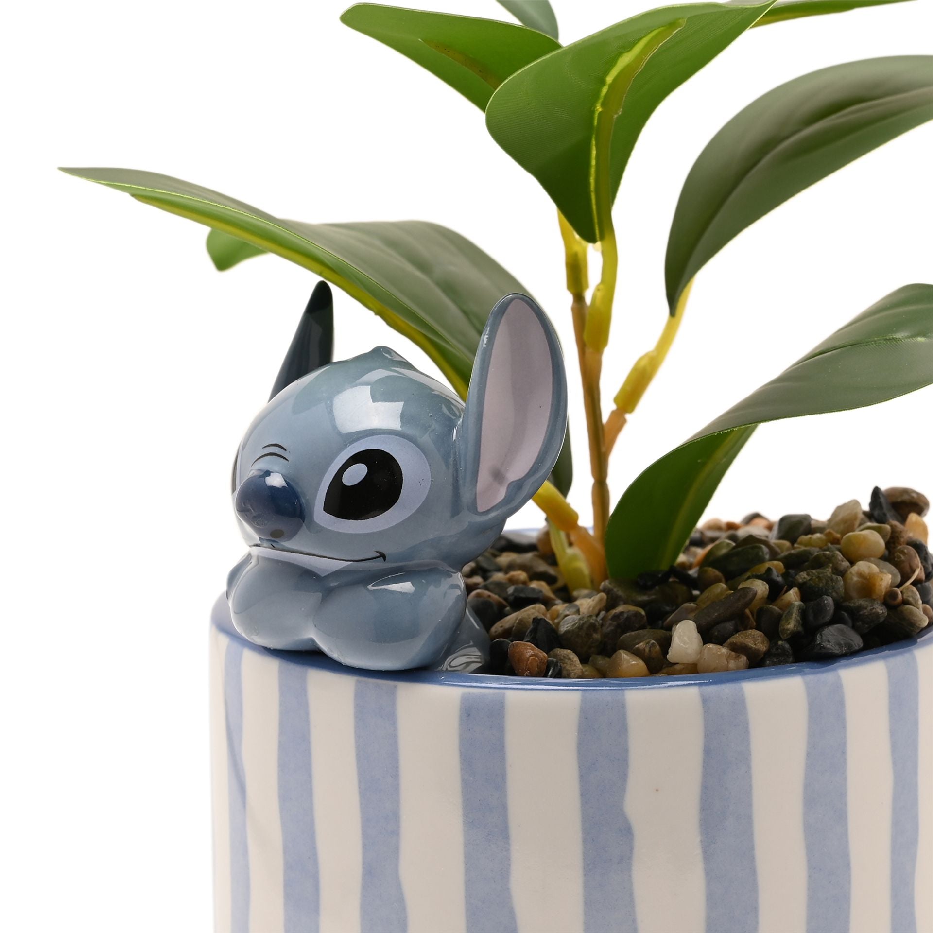 Disney Stitch Planter with 3D Stitch & Faux Plant