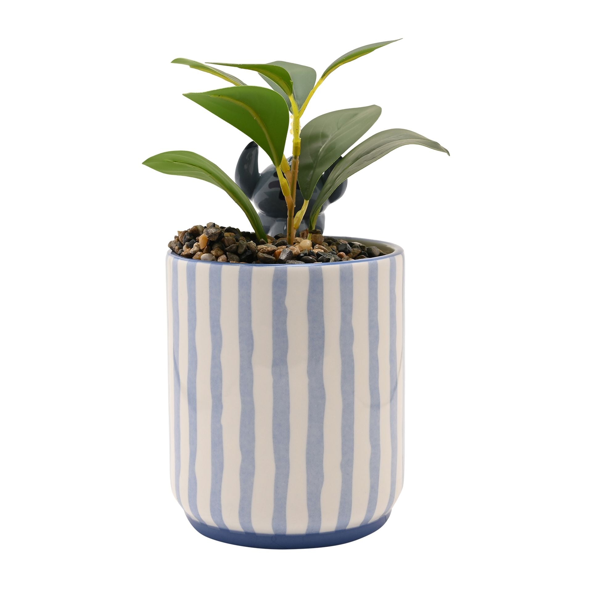 Disney Stitch Planter with 3D Stitch & Faux Plant