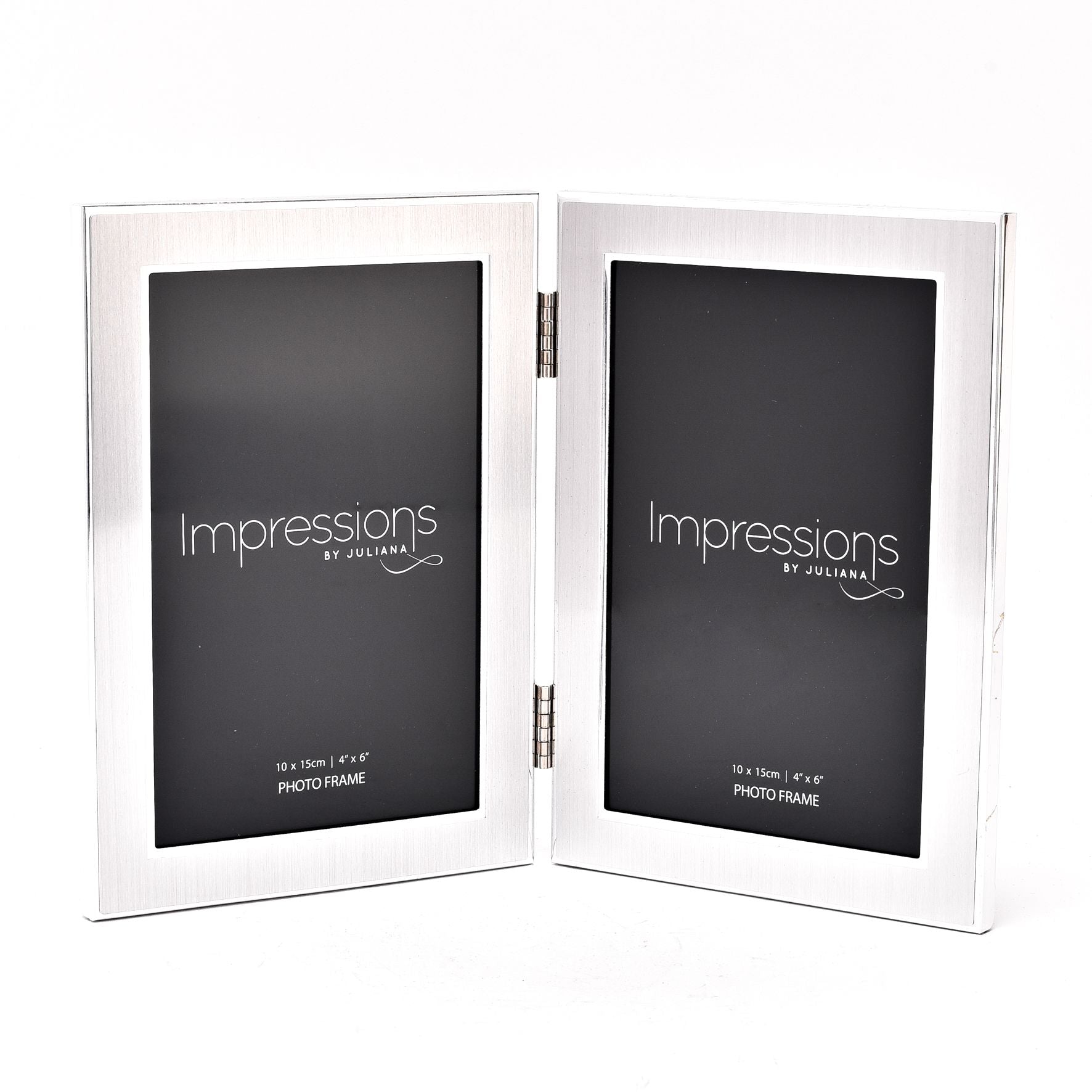 Impressions Photo Frame Matt/Shiny Silver Double 4" x 6"