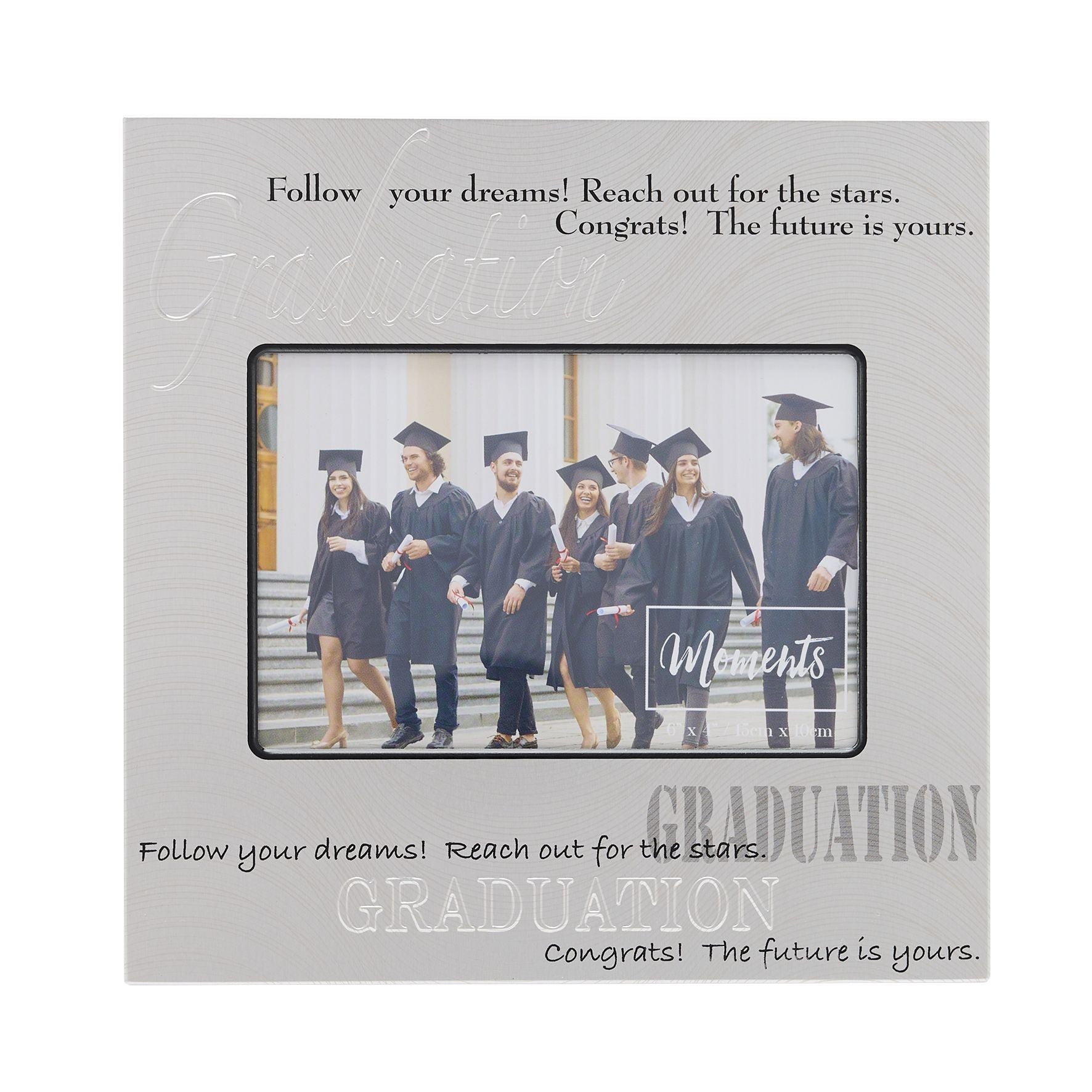 Graduation Frame Aluminium Satin embossed 6" x 4"