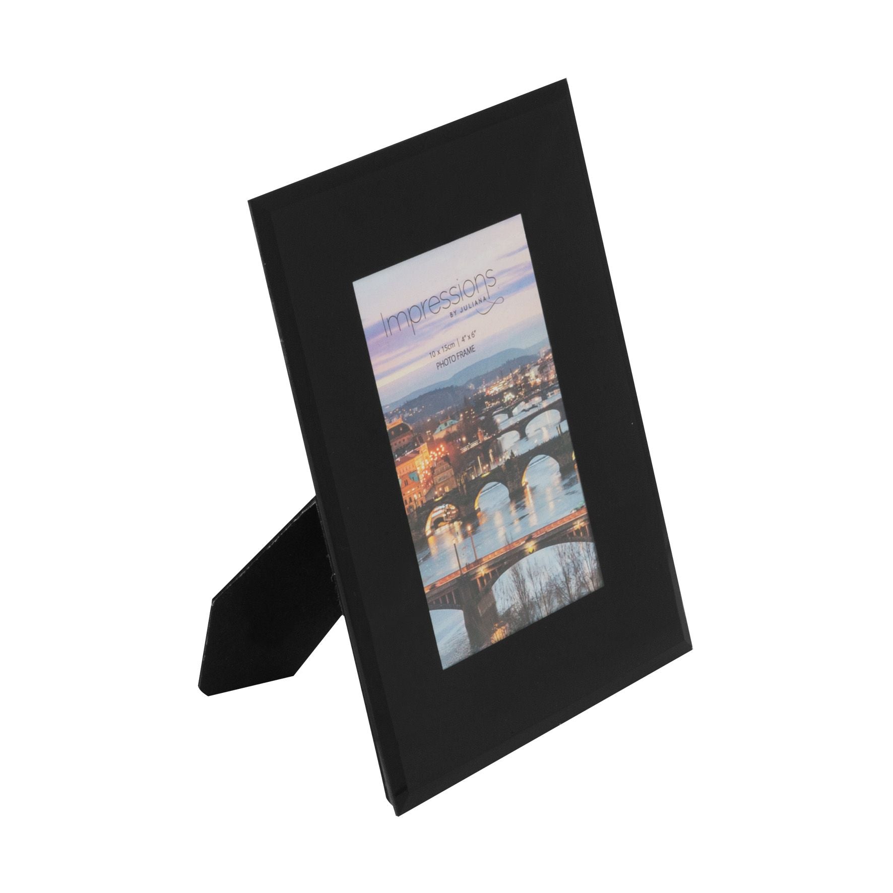 Photo Frame Black Glass Plain Design 4" x 6"