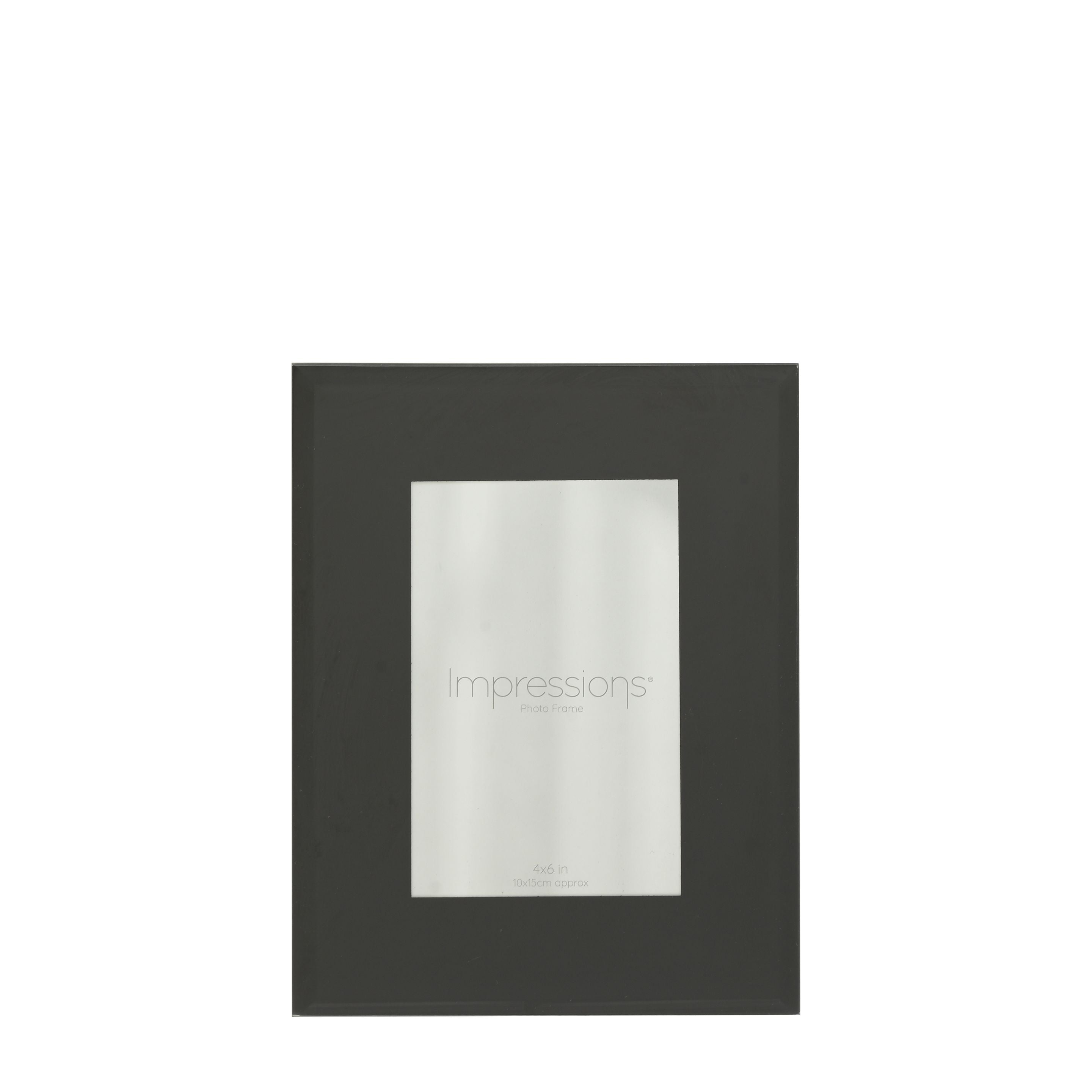Photo Frame Black Glass Plain Design 4" x 6"