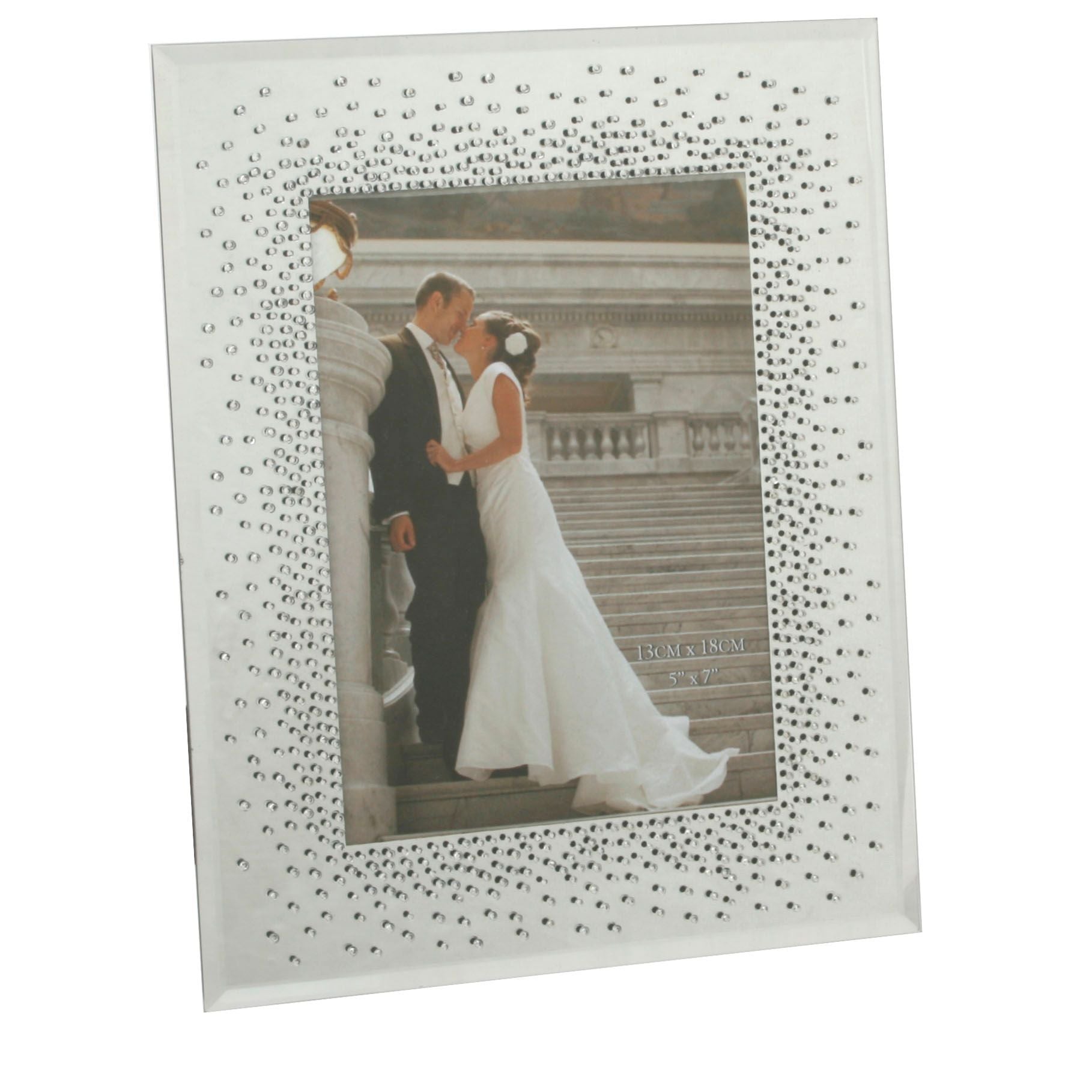 Wedding Mirror Frame Starburst Crystals - 5" x 7"