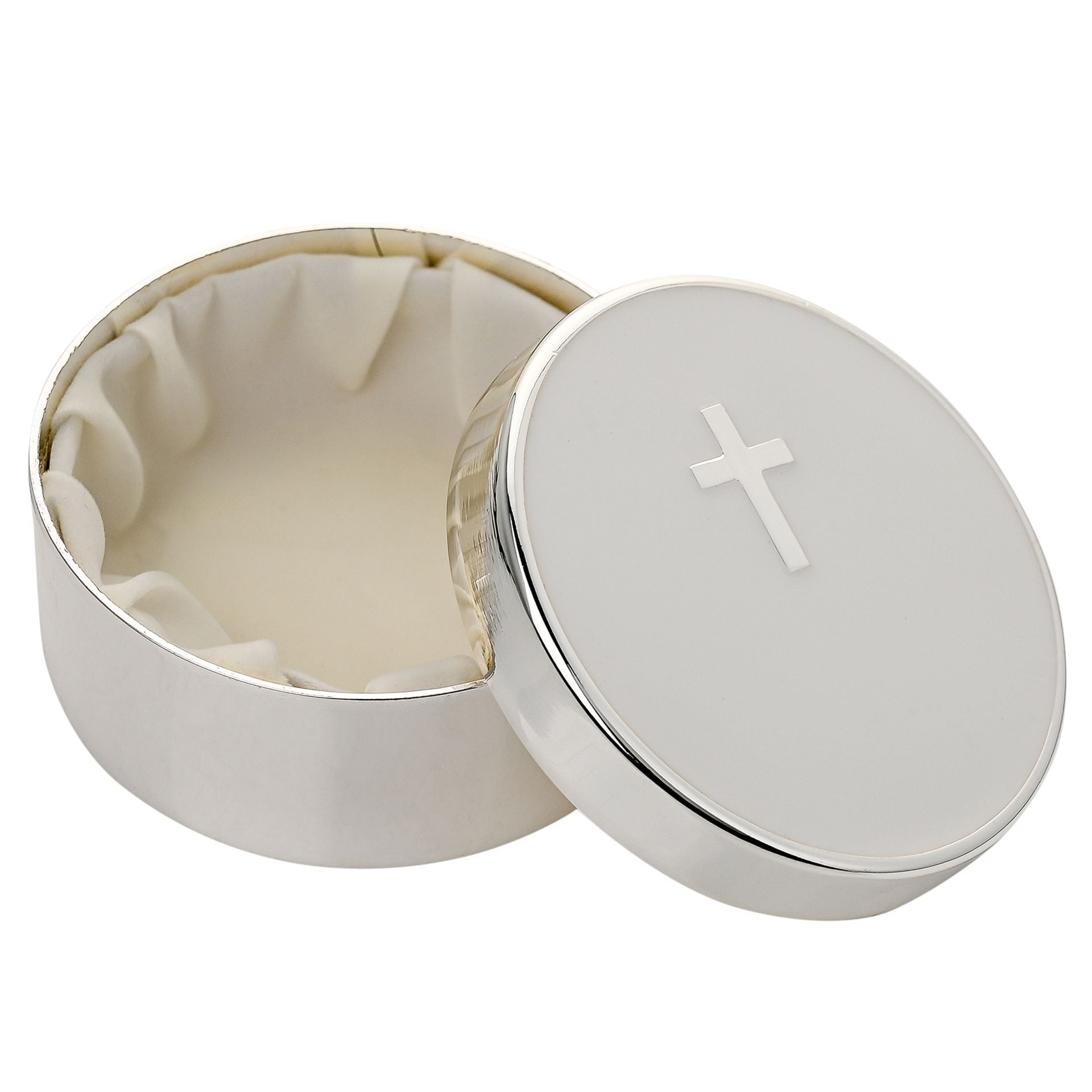 Faith & Hope Silverplated Cross Trinket Box