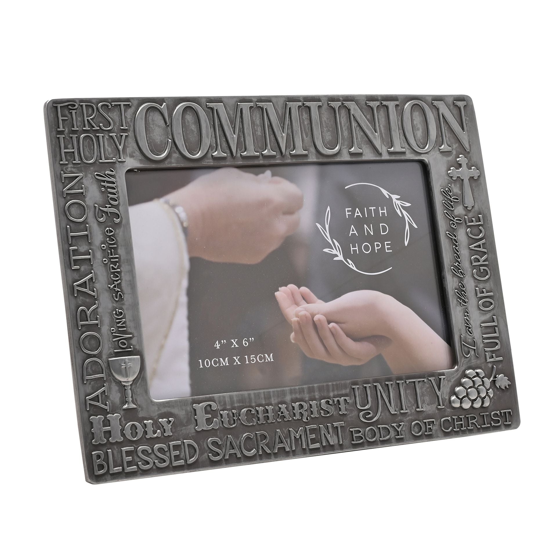 Faith & Hope Metal First Communion Photo Frame 6" x 4"