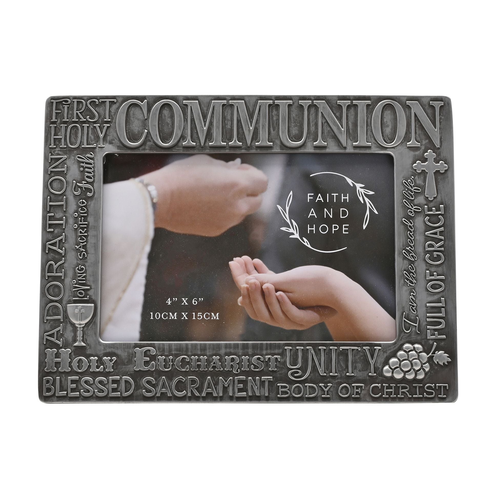Faith & Hope Metal First Communion Photo Frame 6" x 4"