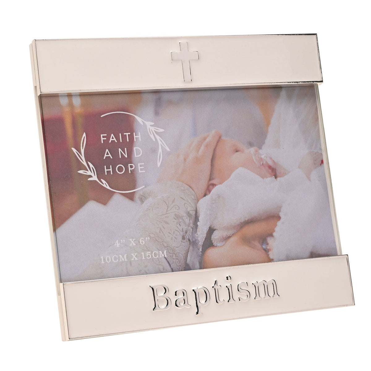 Faith & Hope Enamel & Silver Frame - Baptism