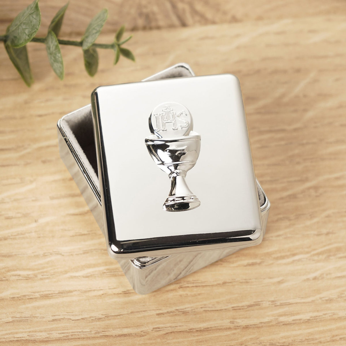 Faith & Hope Communion Keepsake Box Silver Chalice
