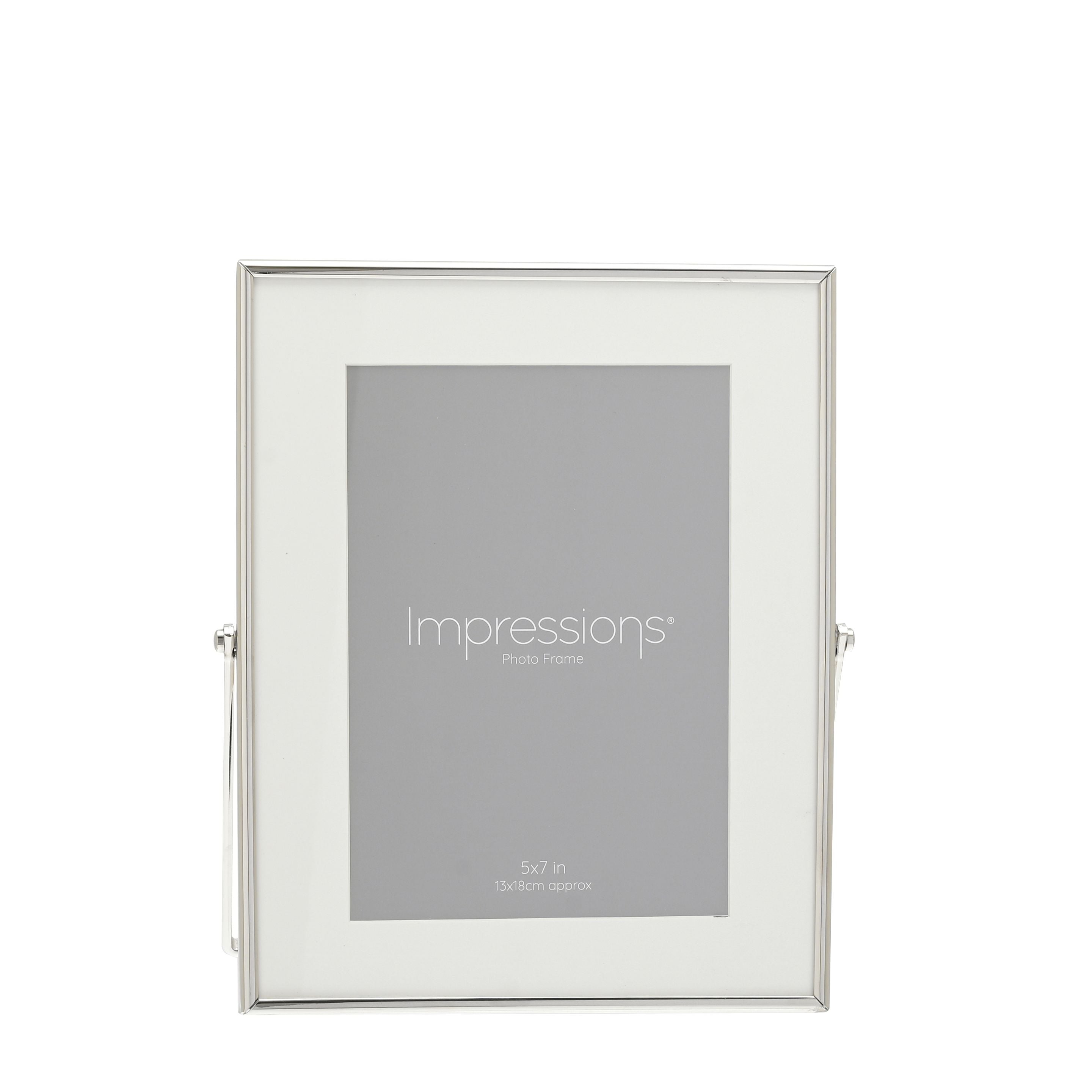 Impressions Silver Colour Photo Frame White Border 5" x 7"