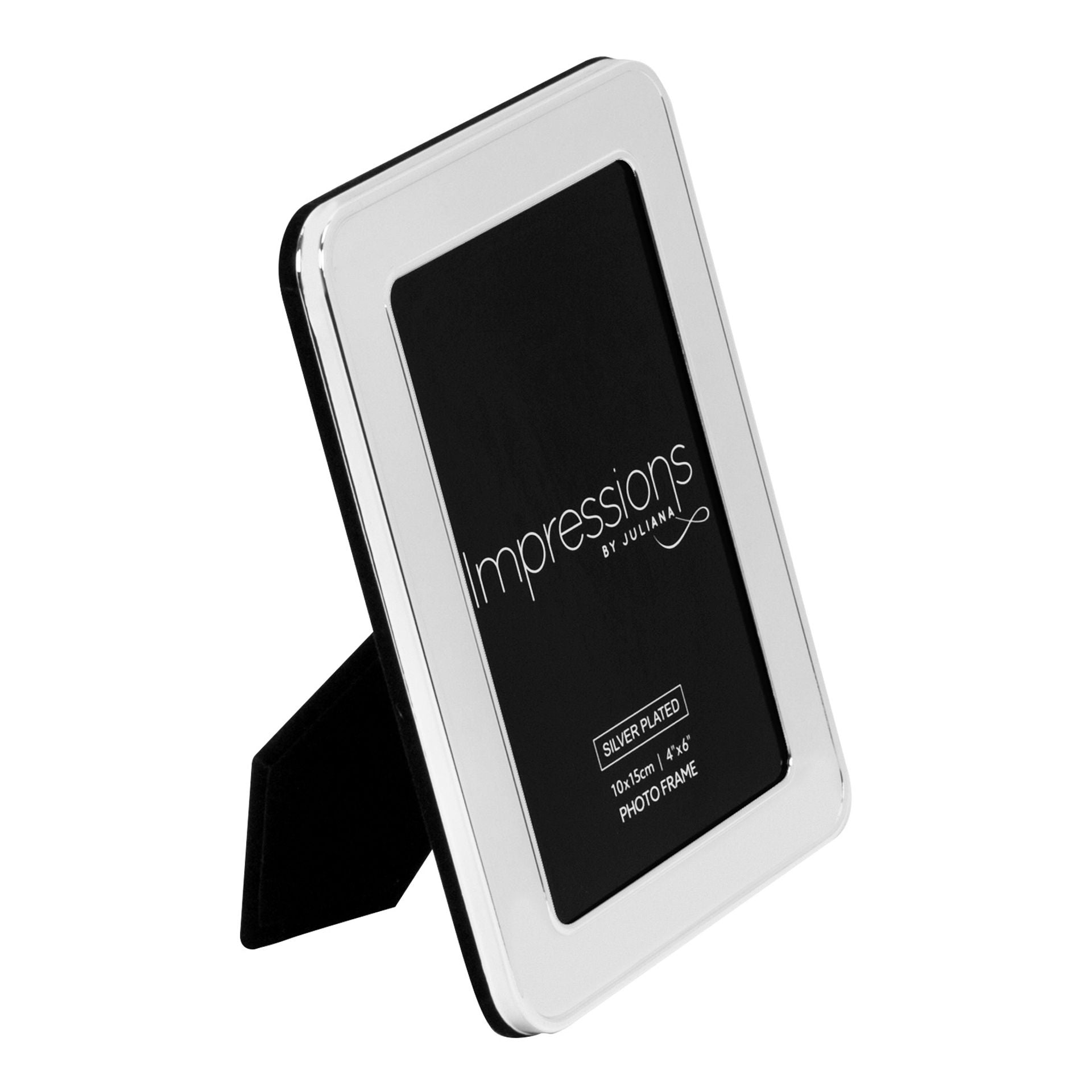 Impressions Shiny Silverplated Round Edge Frame 4" x 6"