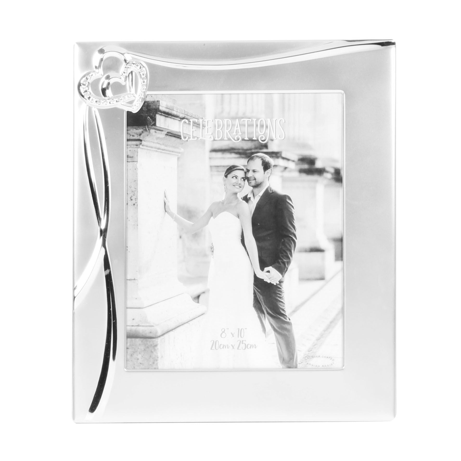 Always & Forever Photo Frame Wedding 3D Waves & 2 Hearts 8" x 10"