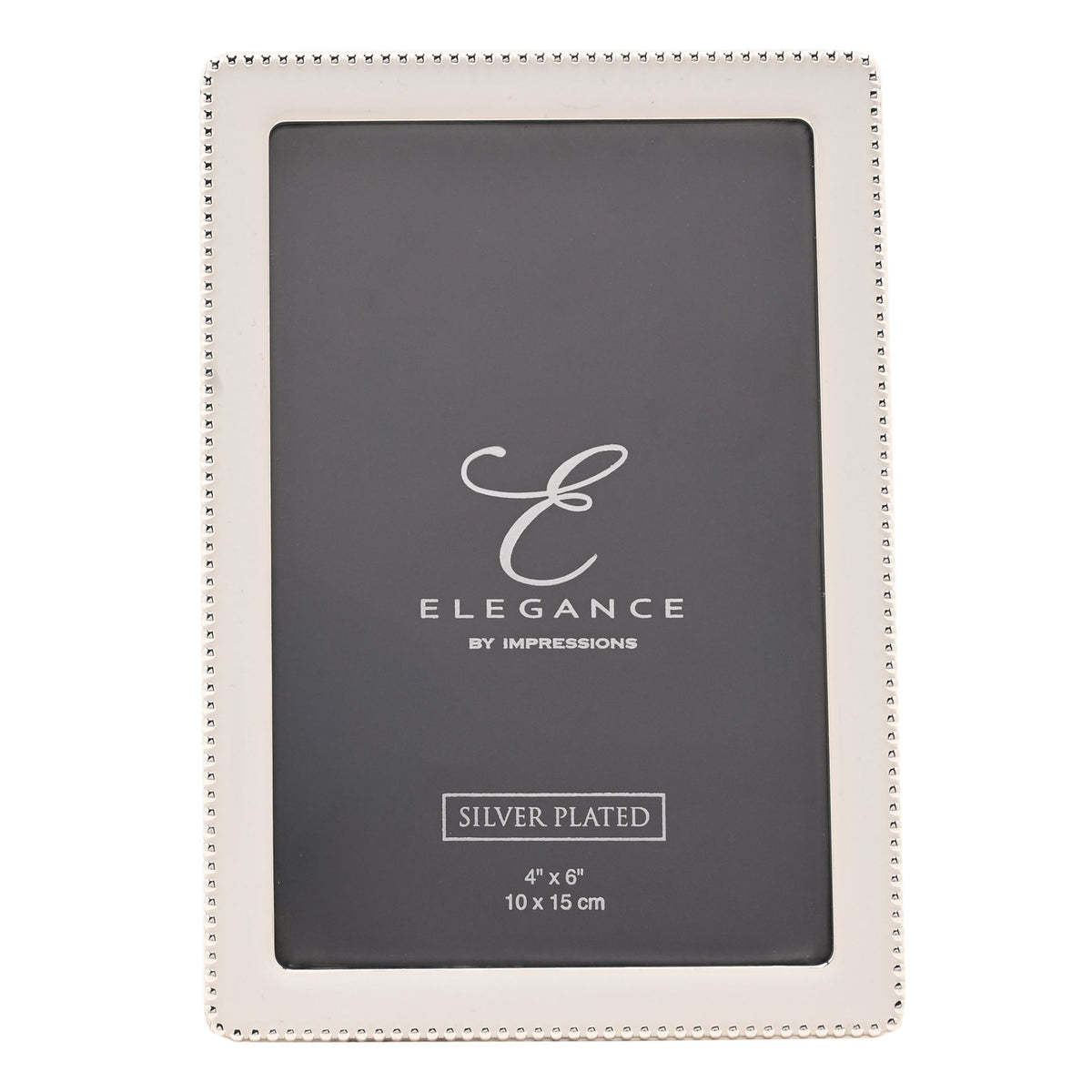 Elegance Silverplated White Epoxy Beaded Photo Frame 4" x 6"