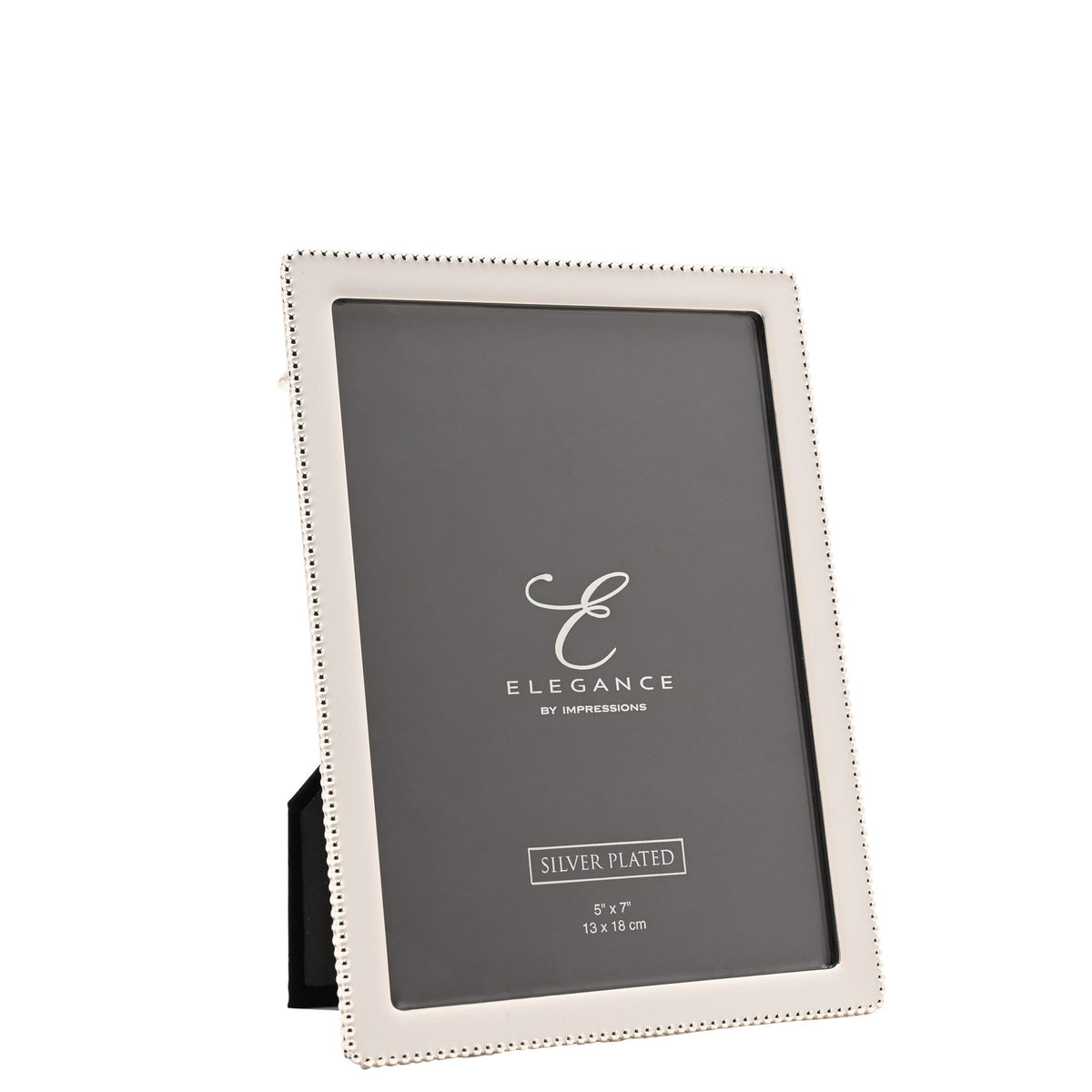 Elegance Silverplated White Epoxy Beaded Photo Frame 5" x 7"