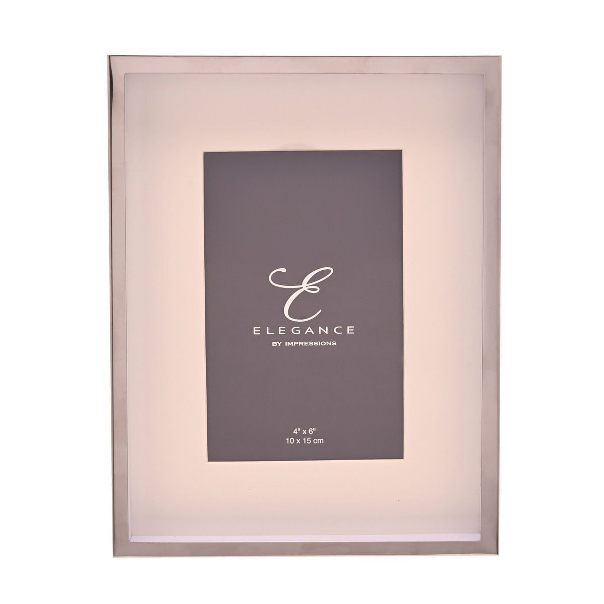 Elegance White Mount Photo Frame 4" x 6" Silver