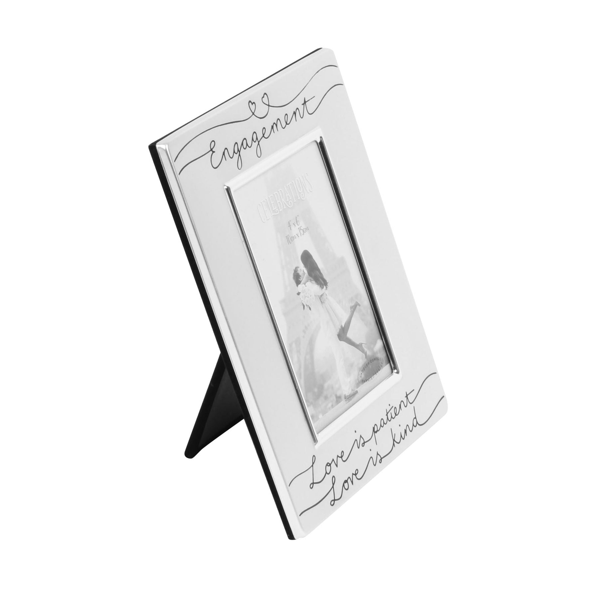 Satin S/P Engagement Frame "Love is Patient" 4" x 6"