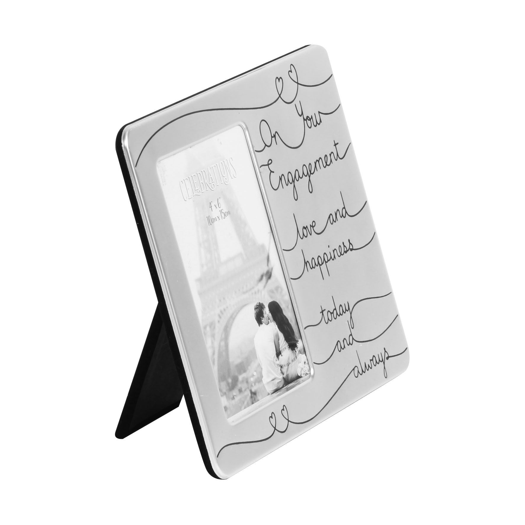 Photo Frame "On Your Engagement Love & Happiness" 4"x6"